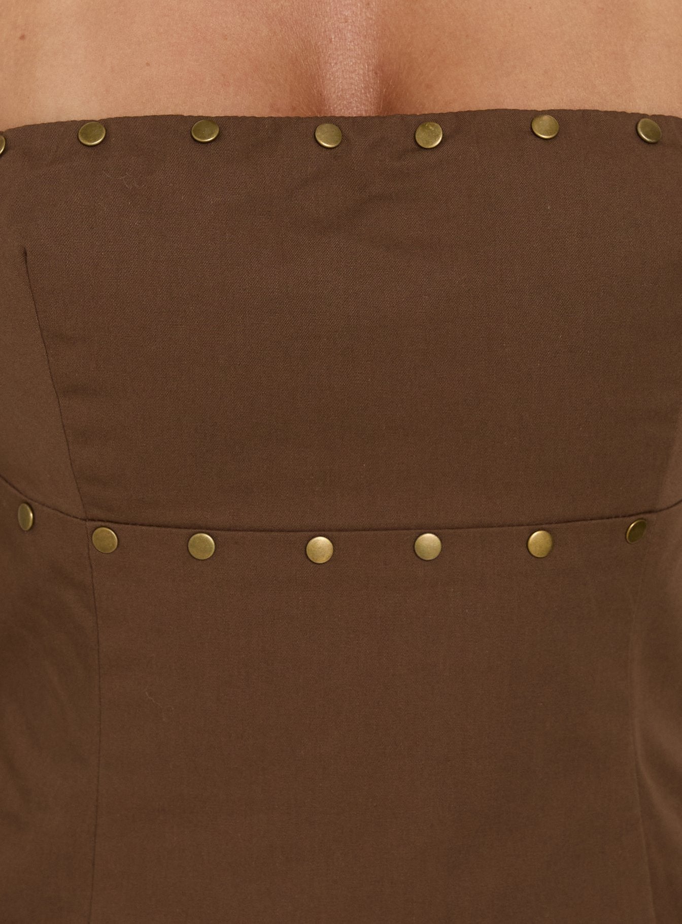 Starr Studded Strapless Top Brown - Image 5