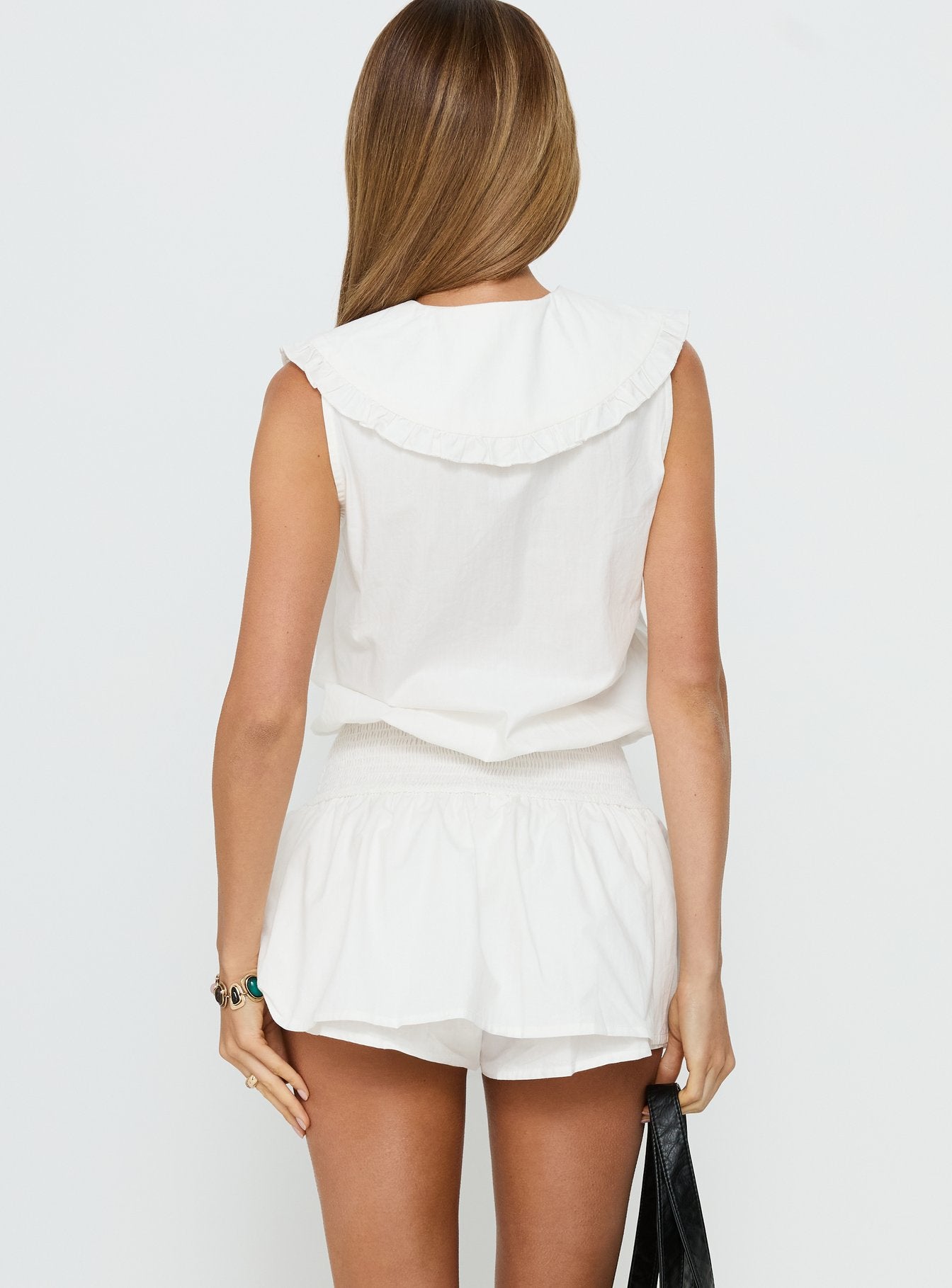Nilufer Collared Playsuit White - Image 5