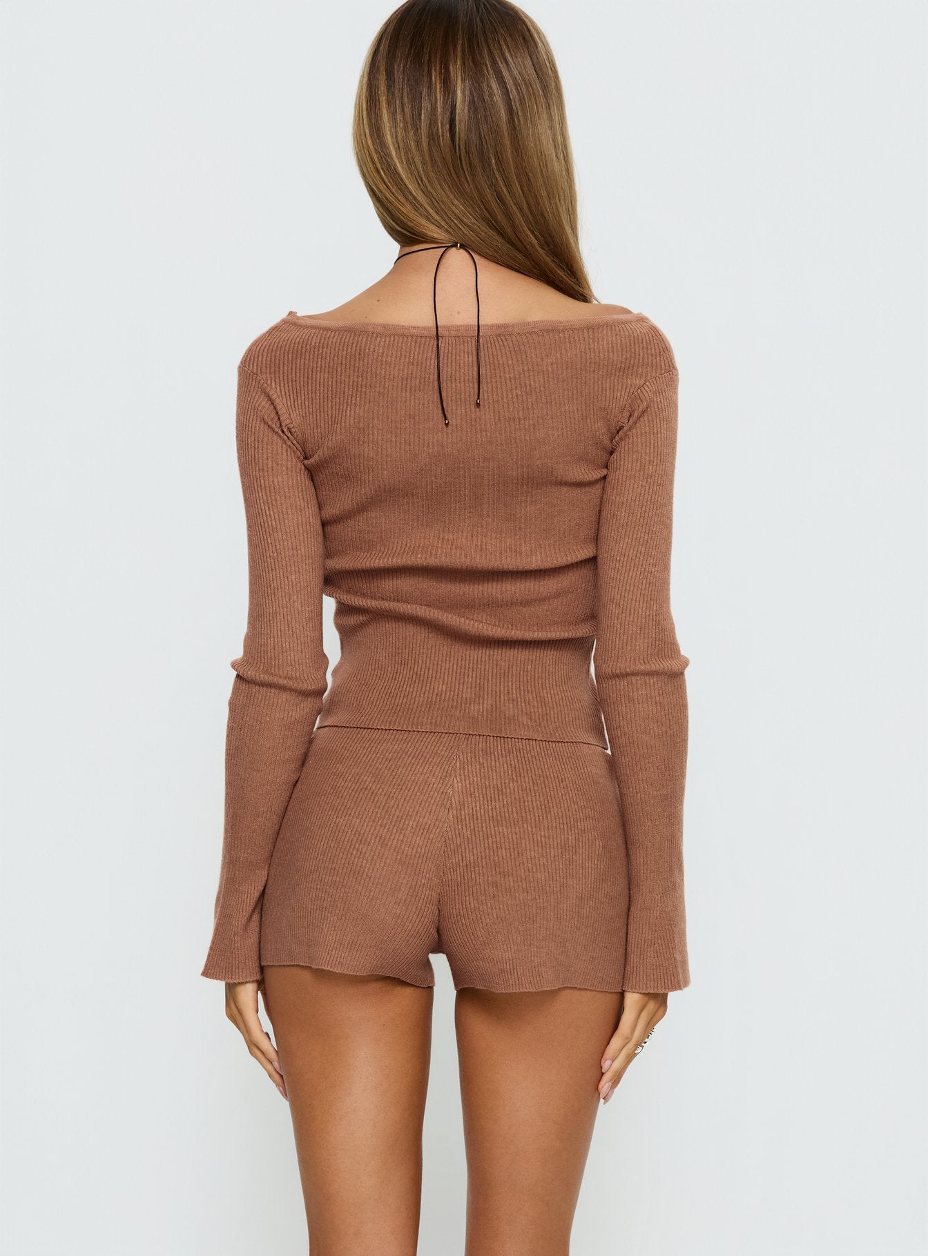 Ahani Low Rise Knit Shorts Mocha - Image 5
