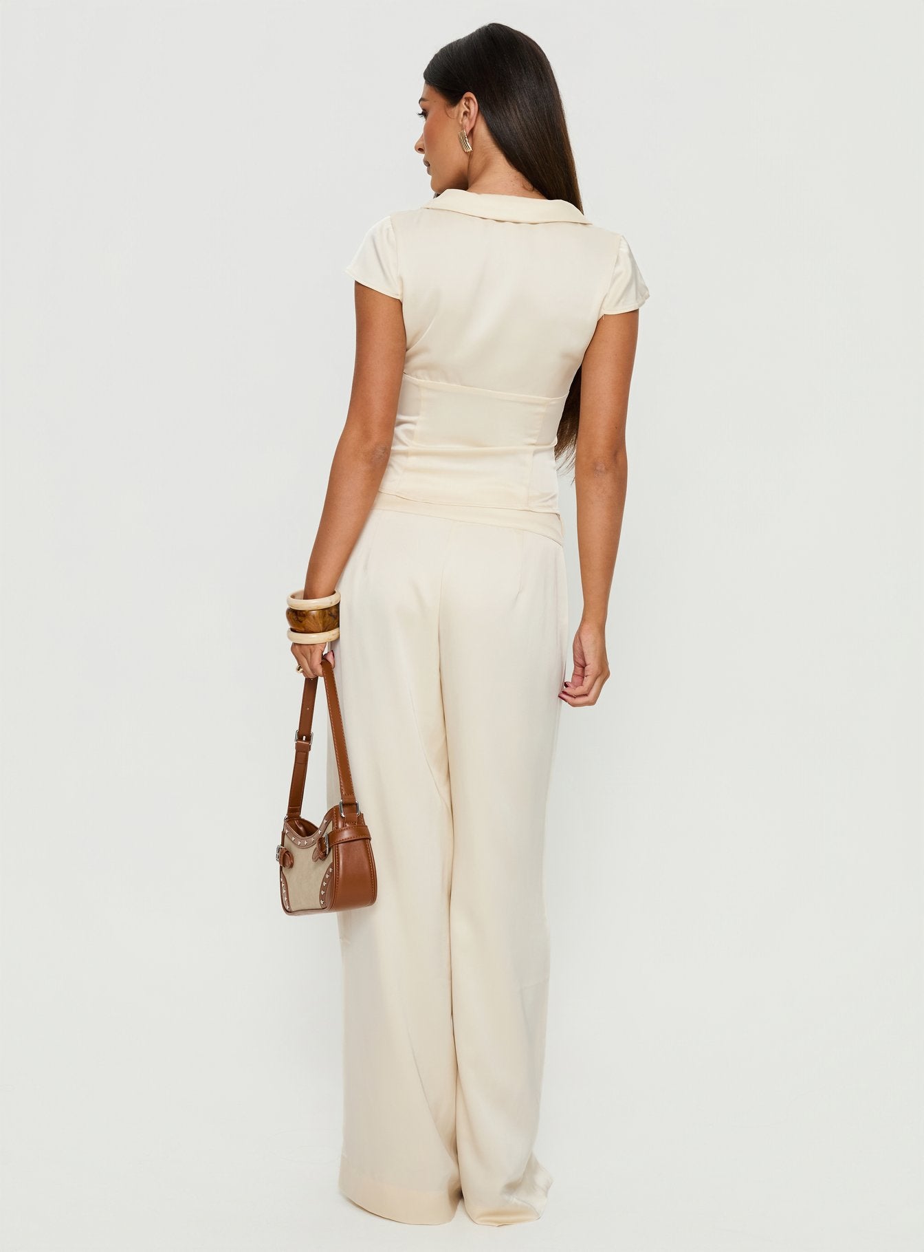 Aubrette Satin Tie Pants Cream - Image 6