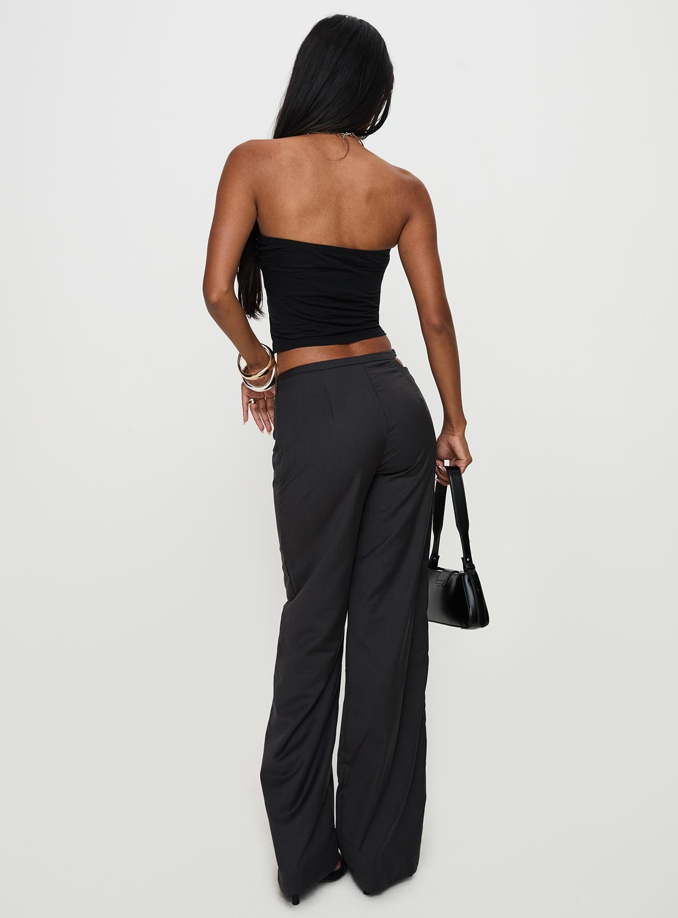 Nights Like This Cut Out Buckle Detail Pants Charcoal - Image 5