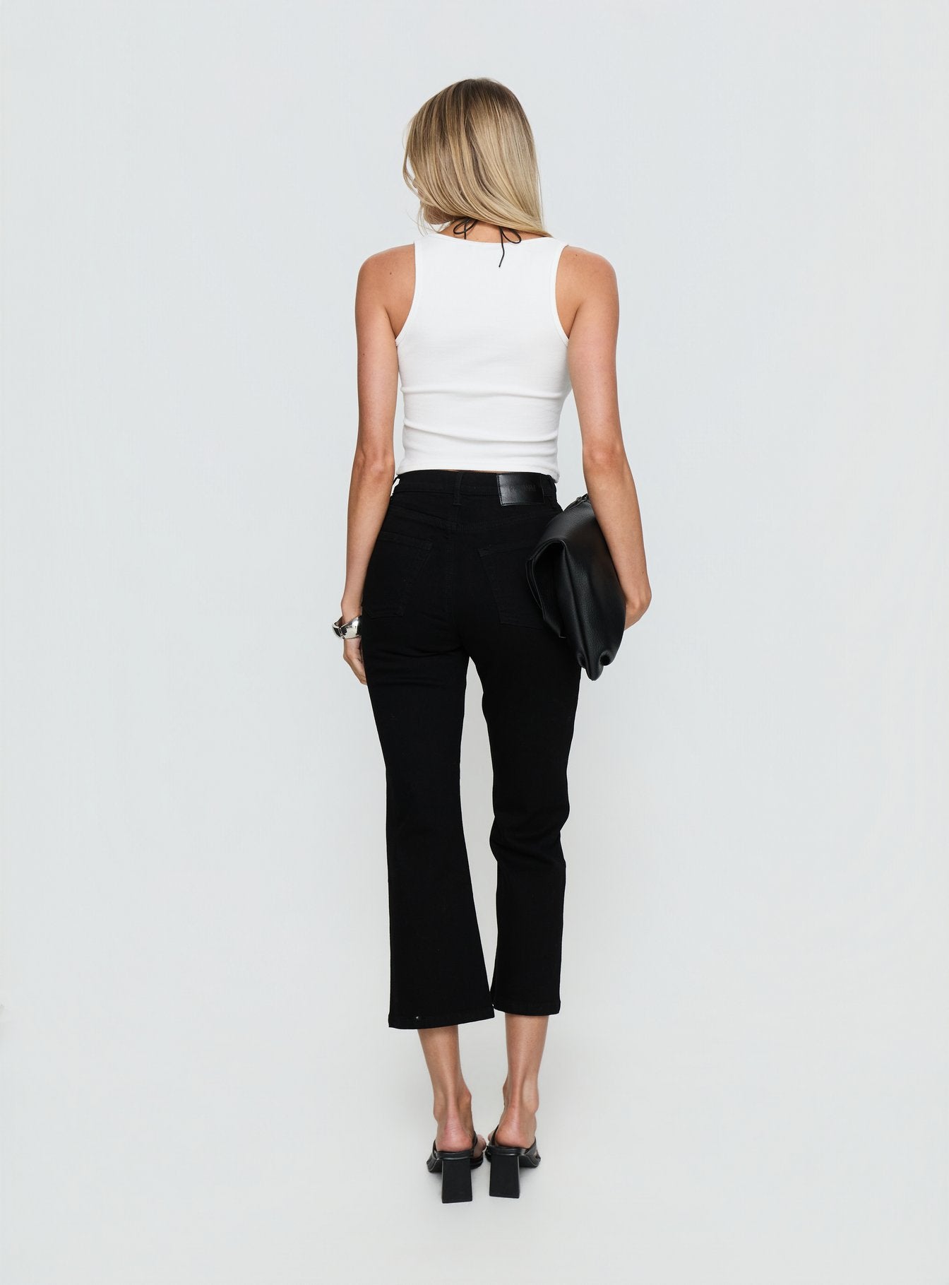 Cindee High Rise Cropped Jeans Jet Black - Image 5