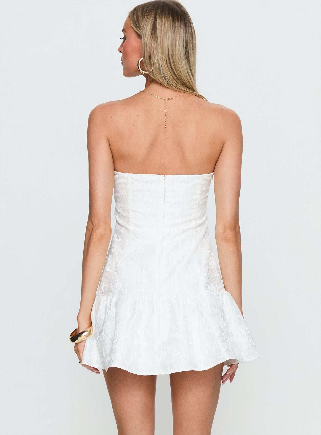 Aubriana Strapless Mini Dress White - Image 5