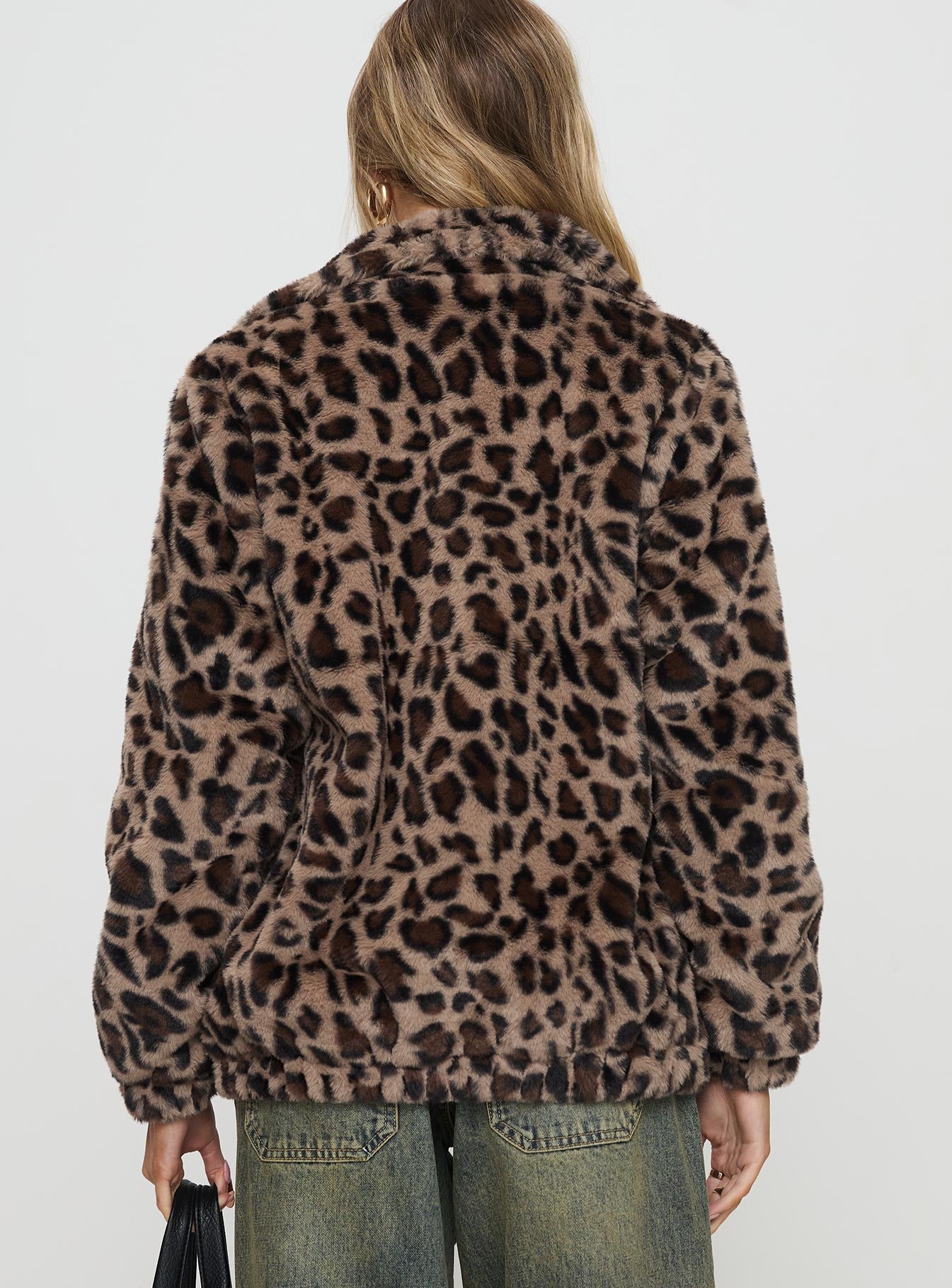 Caine Faux Fur Jacket Leopard - Image 5