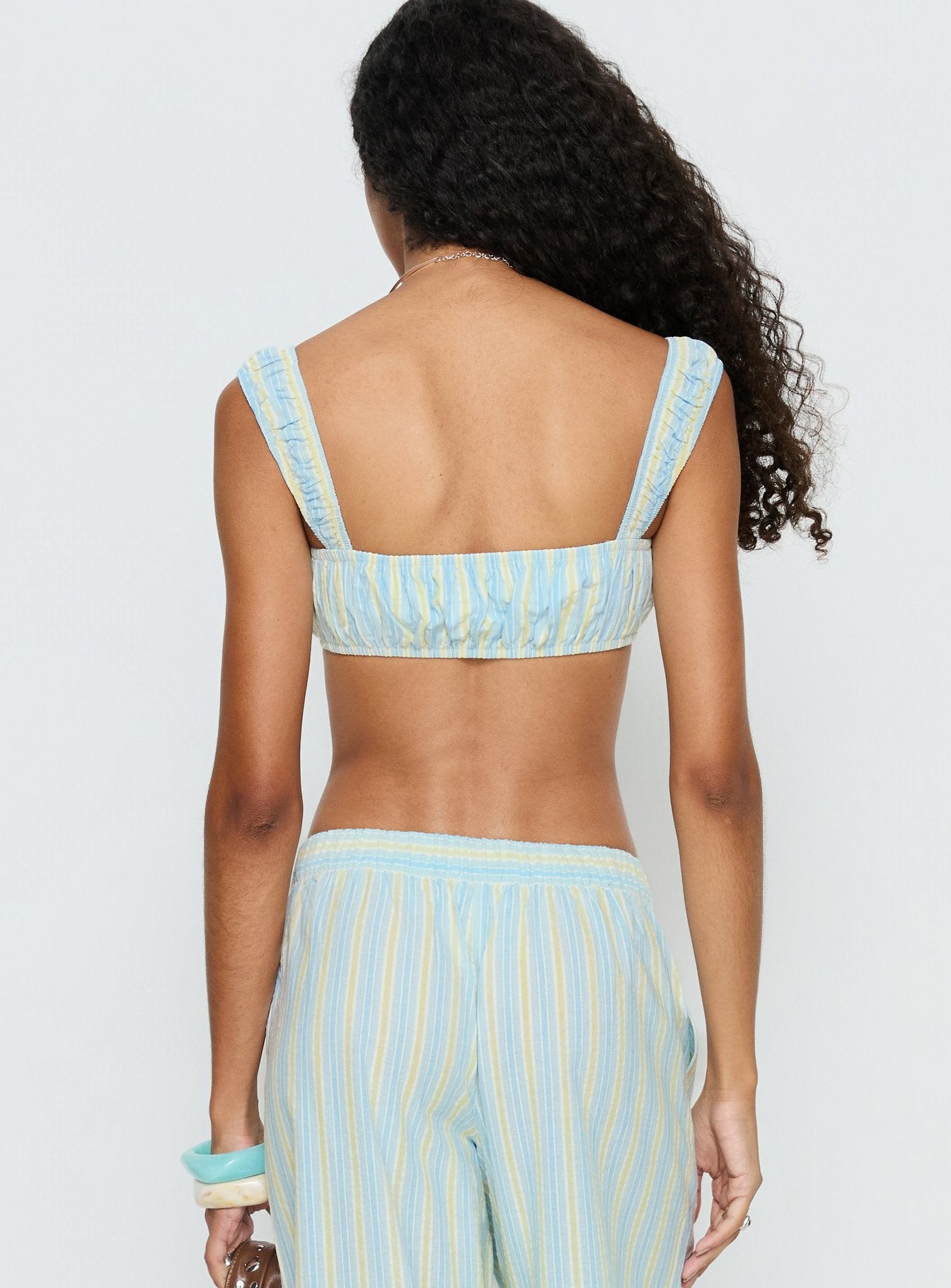 Talyssa Micro Crop Top Blue Stripe - Image 5