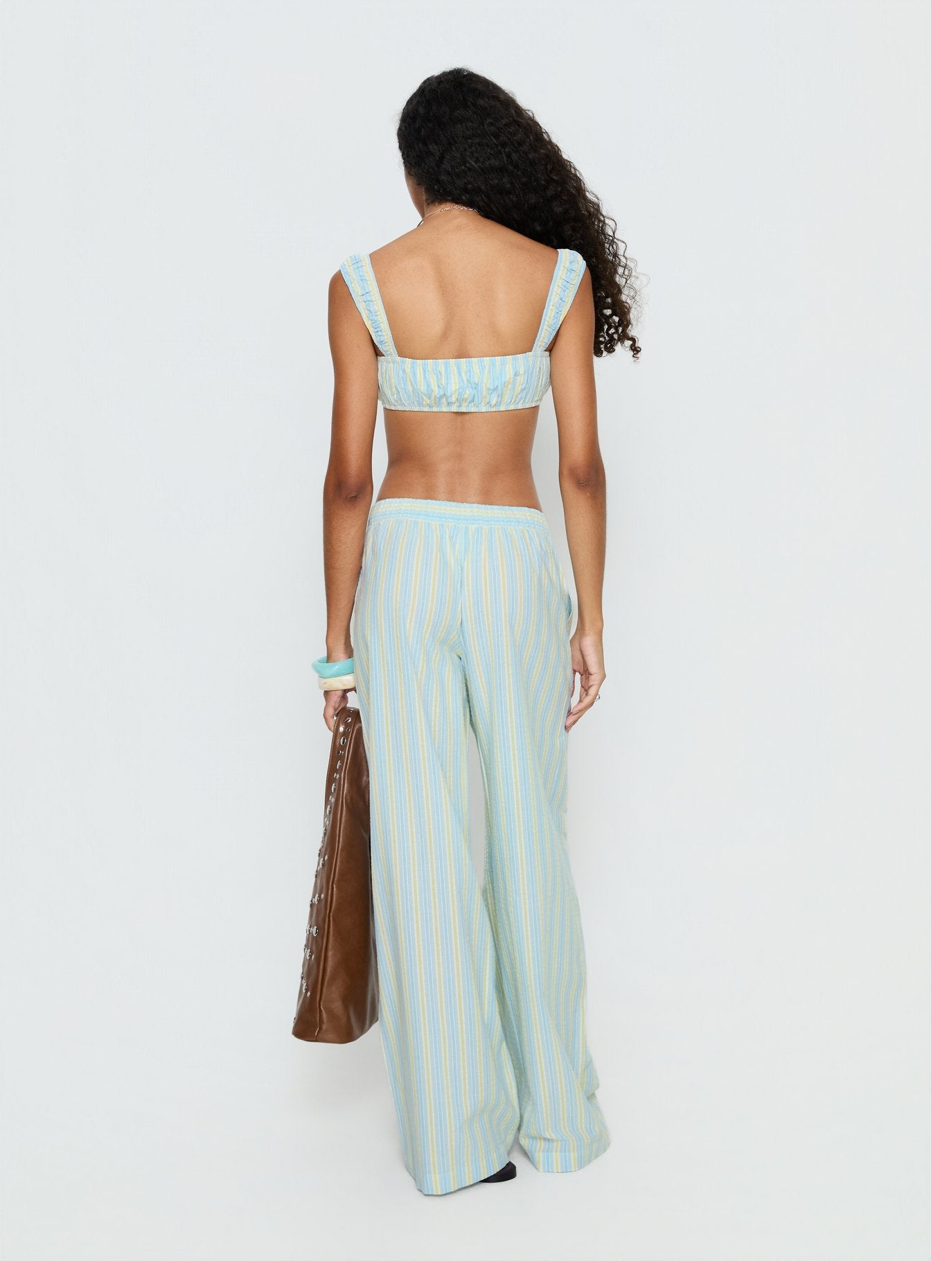 Talyssa Elasticated Waist Pants Blue Stripe - Image 5