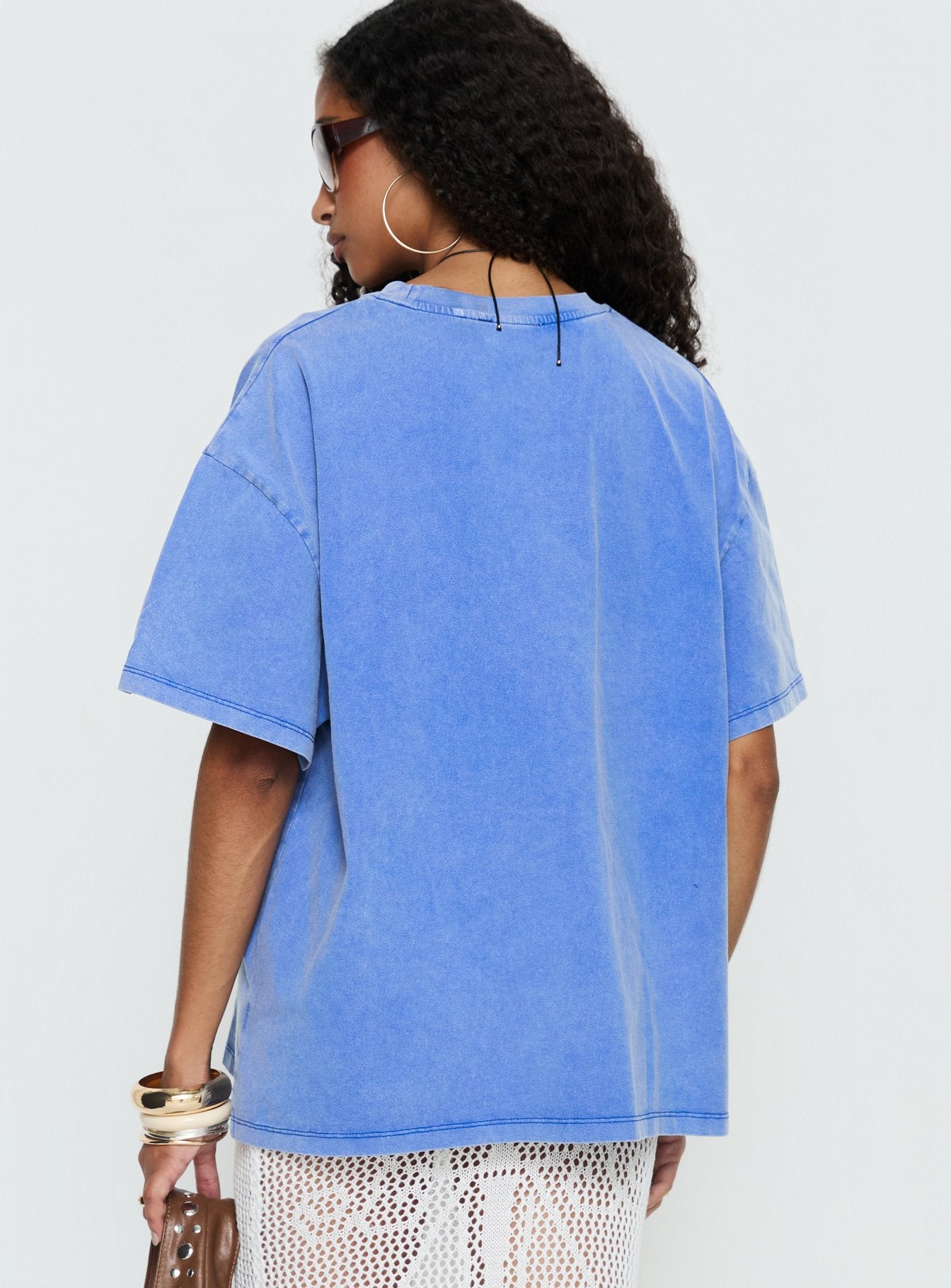 Watercolour Daydream Oversized Graphic Tee Washed Blue - Image 5