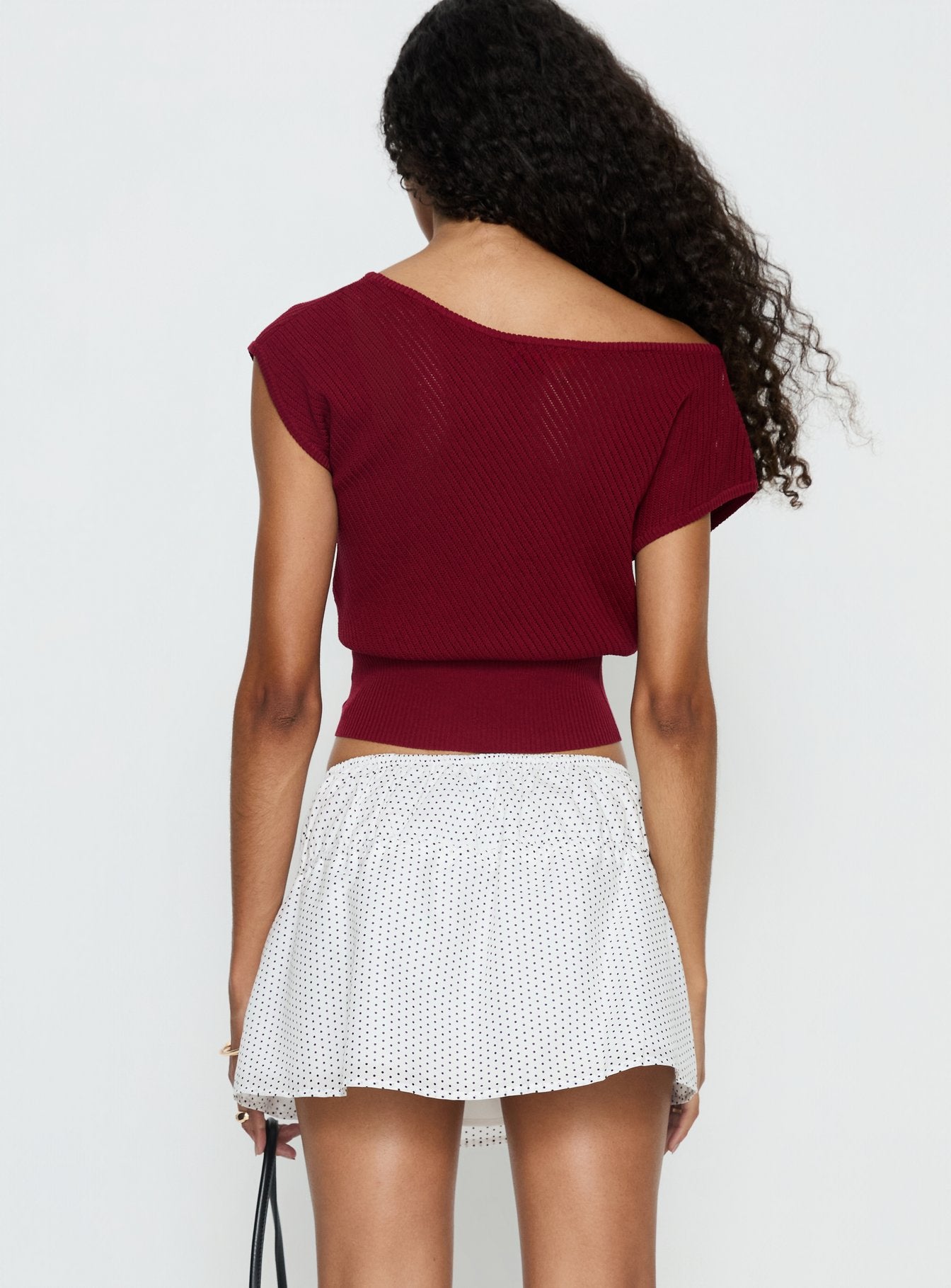 Nomi Mini Skirt White Polka Dot - Image 5