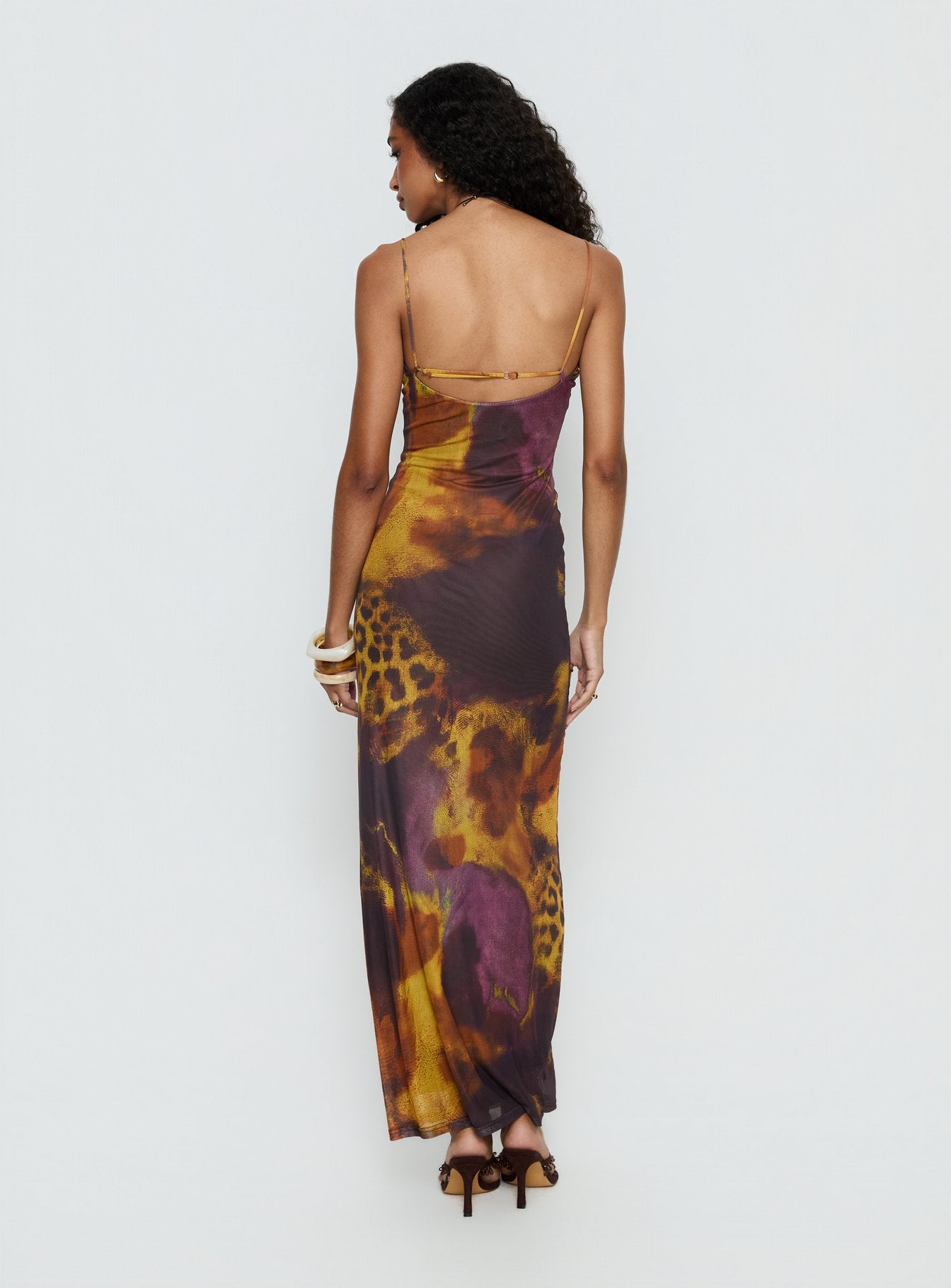 Saphrona V Neck Maxi Dress Leopard Blur - Image 5