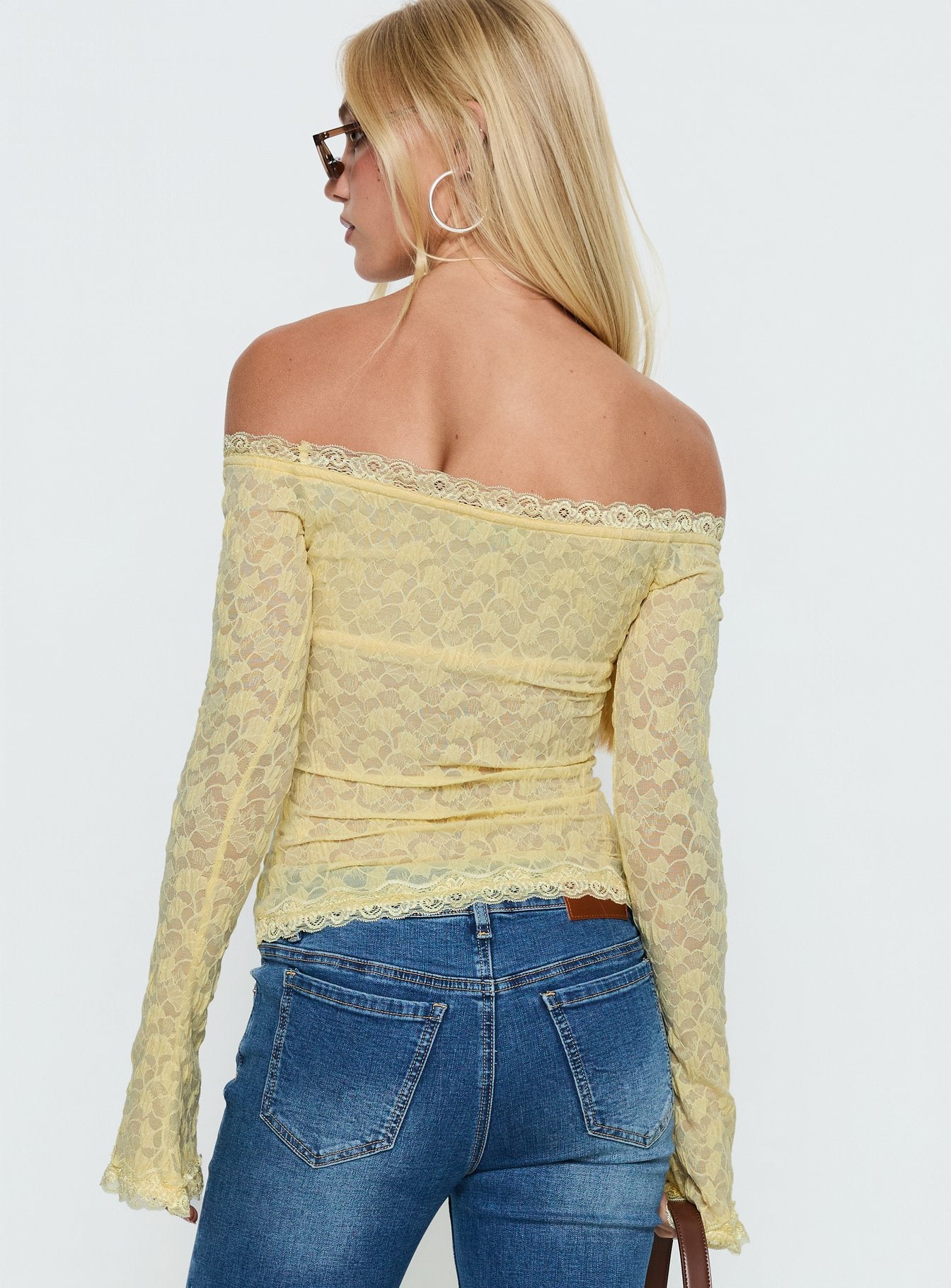 Mochapella Off The Shoulder Top Lemon - Image 4