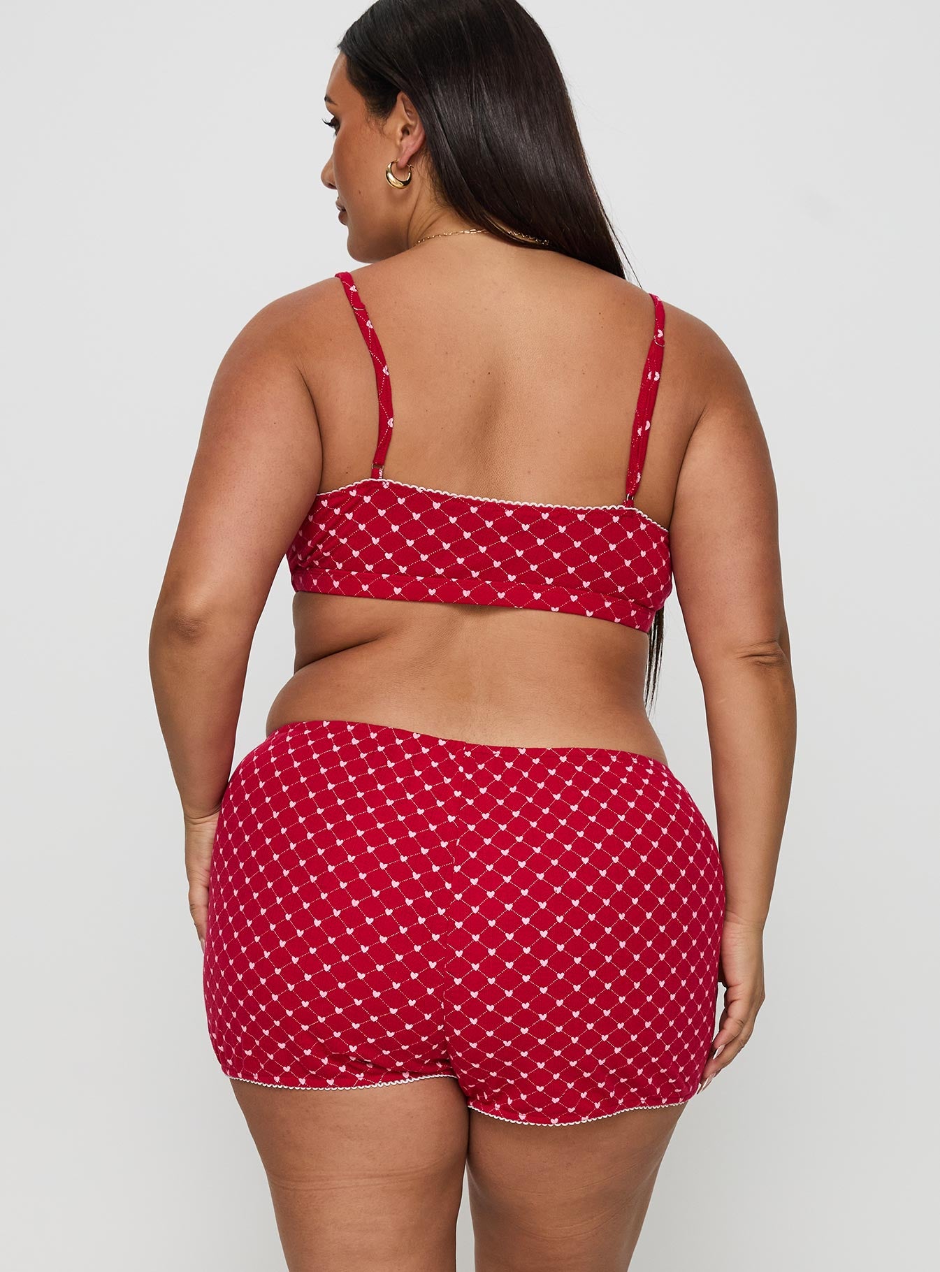 Slow Start Pointelle Sleep Short Red Curve - Image 5