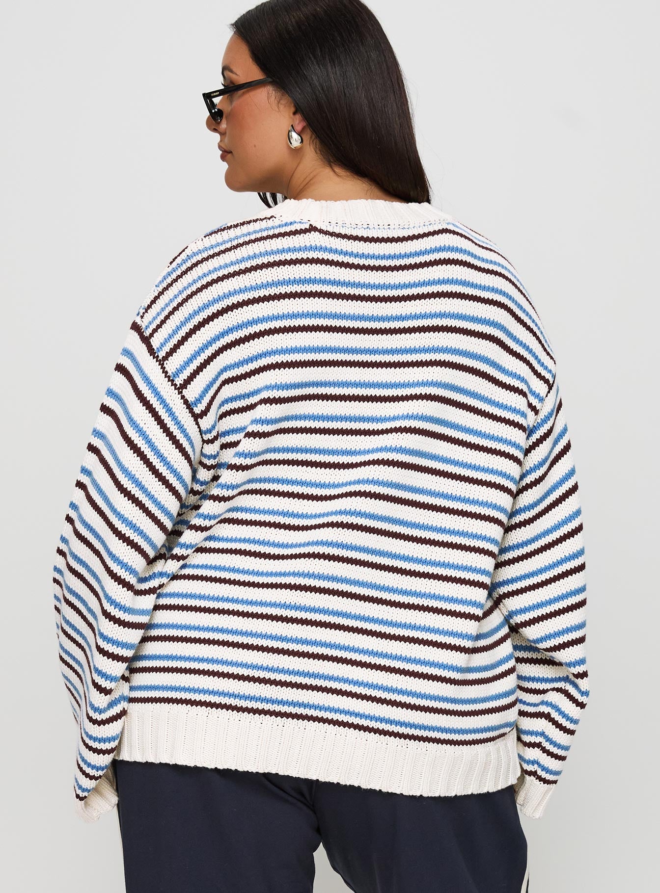 Karolyn Sweater Blue Stripe Curve - Image 5