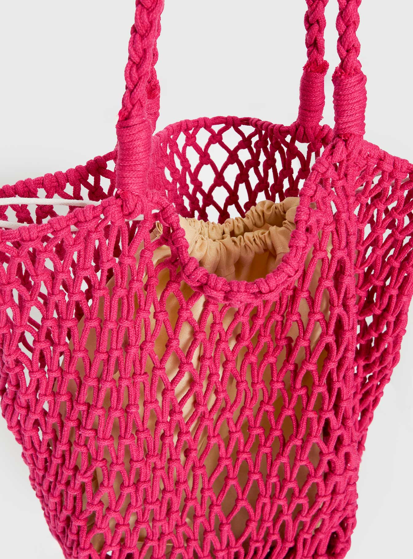 Deylin Woven Tote Bag Pink - Image 5