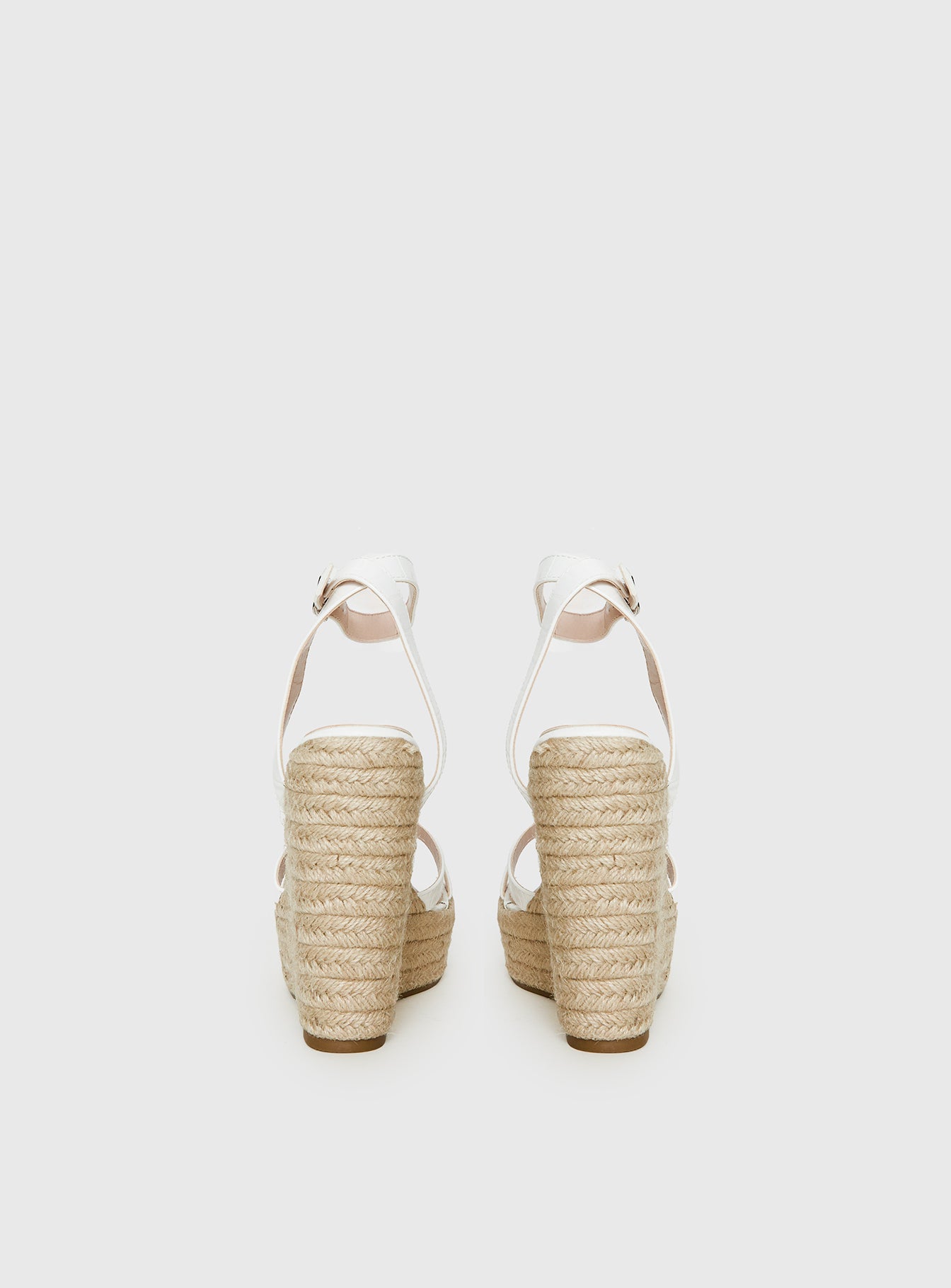 Jesper Espadrille Wedged Heels White Croc - Image 5