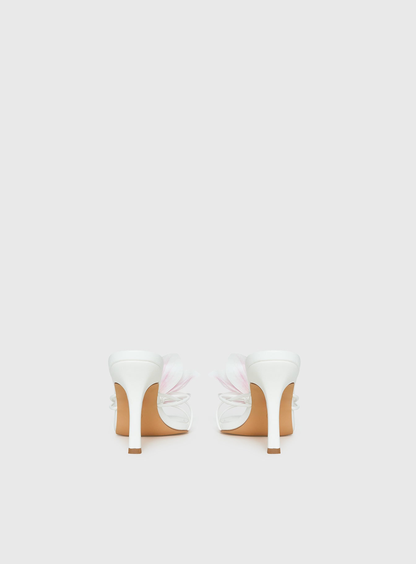 Exotic Etty Floral Detail Heels White - Image 4