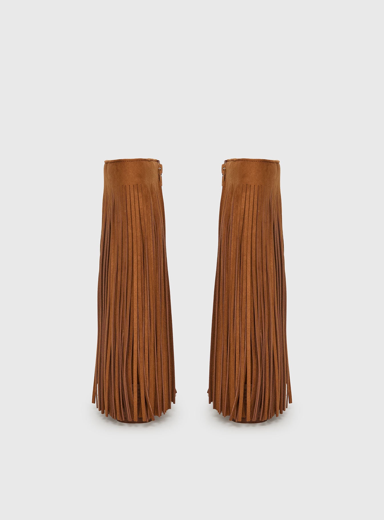 Wild Card Tassel Faux Suede Boots Brown - Image 4