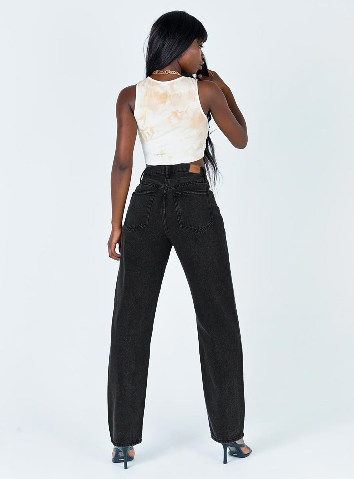 Holly Asymmetric Straight Leg Jean Black Denim - Image 5