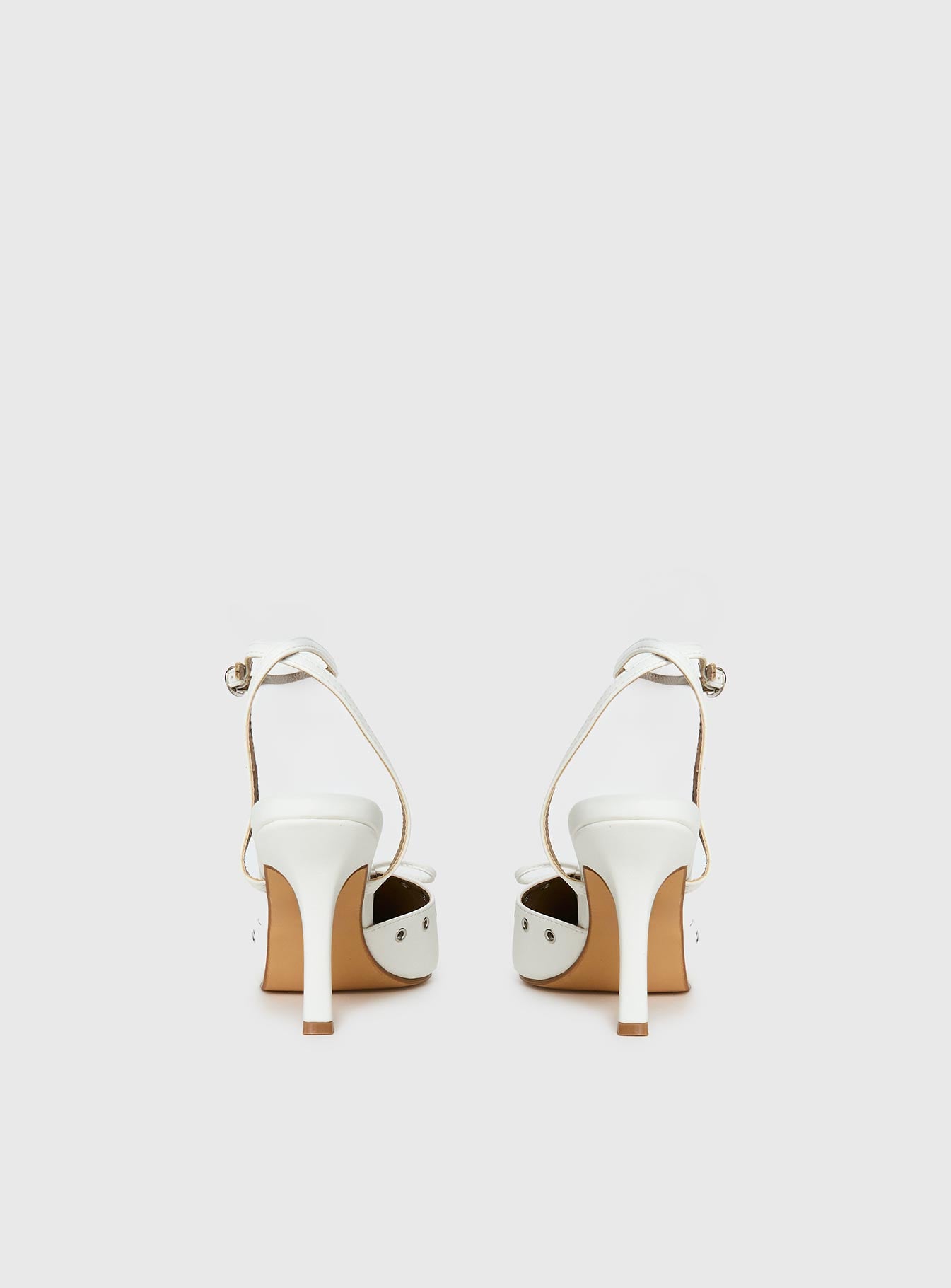 Nilah Pointed Toe Heels White - Image 5