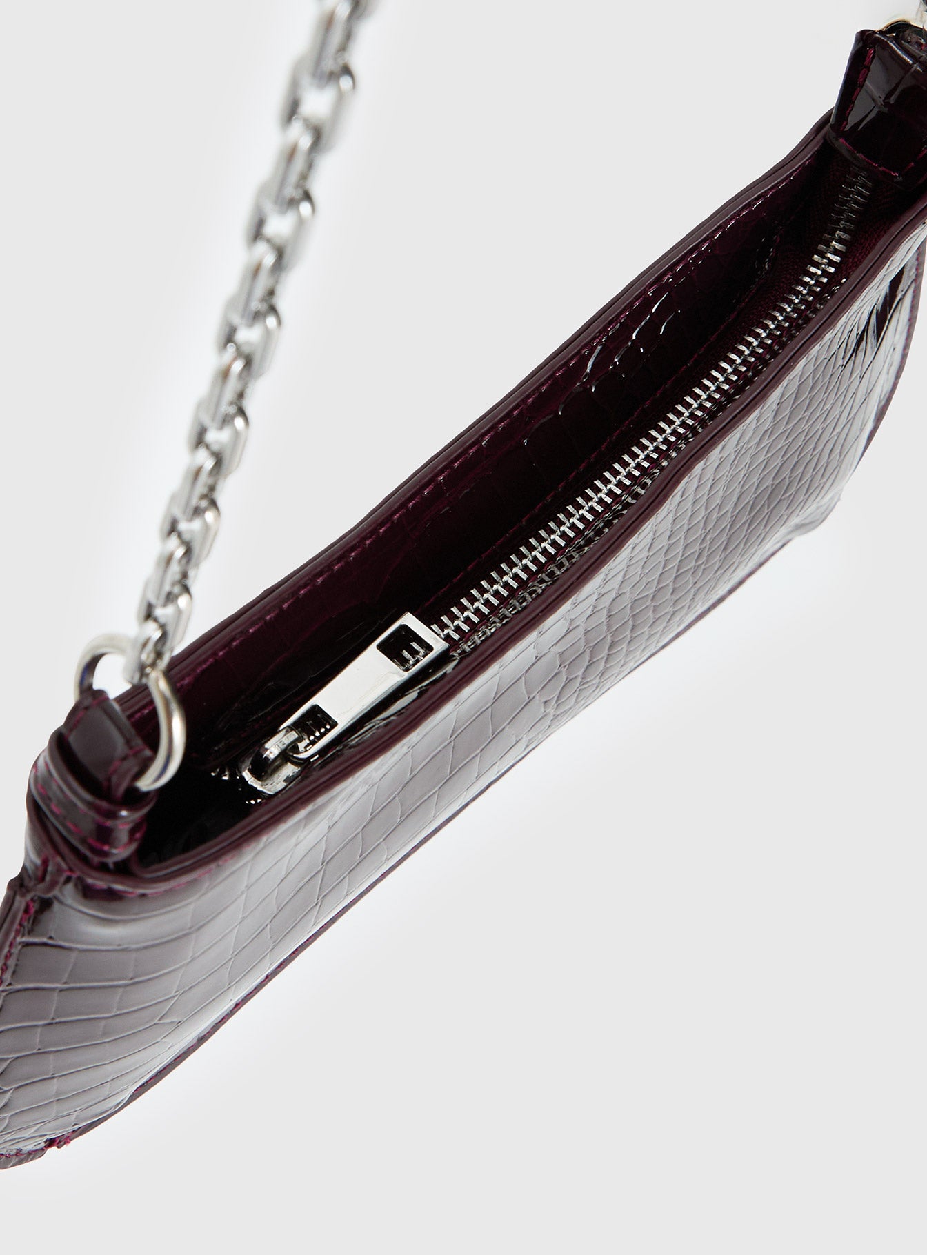 Gwynne Faux Leather Shoulder Bag Cherry Lacquer - Image 5