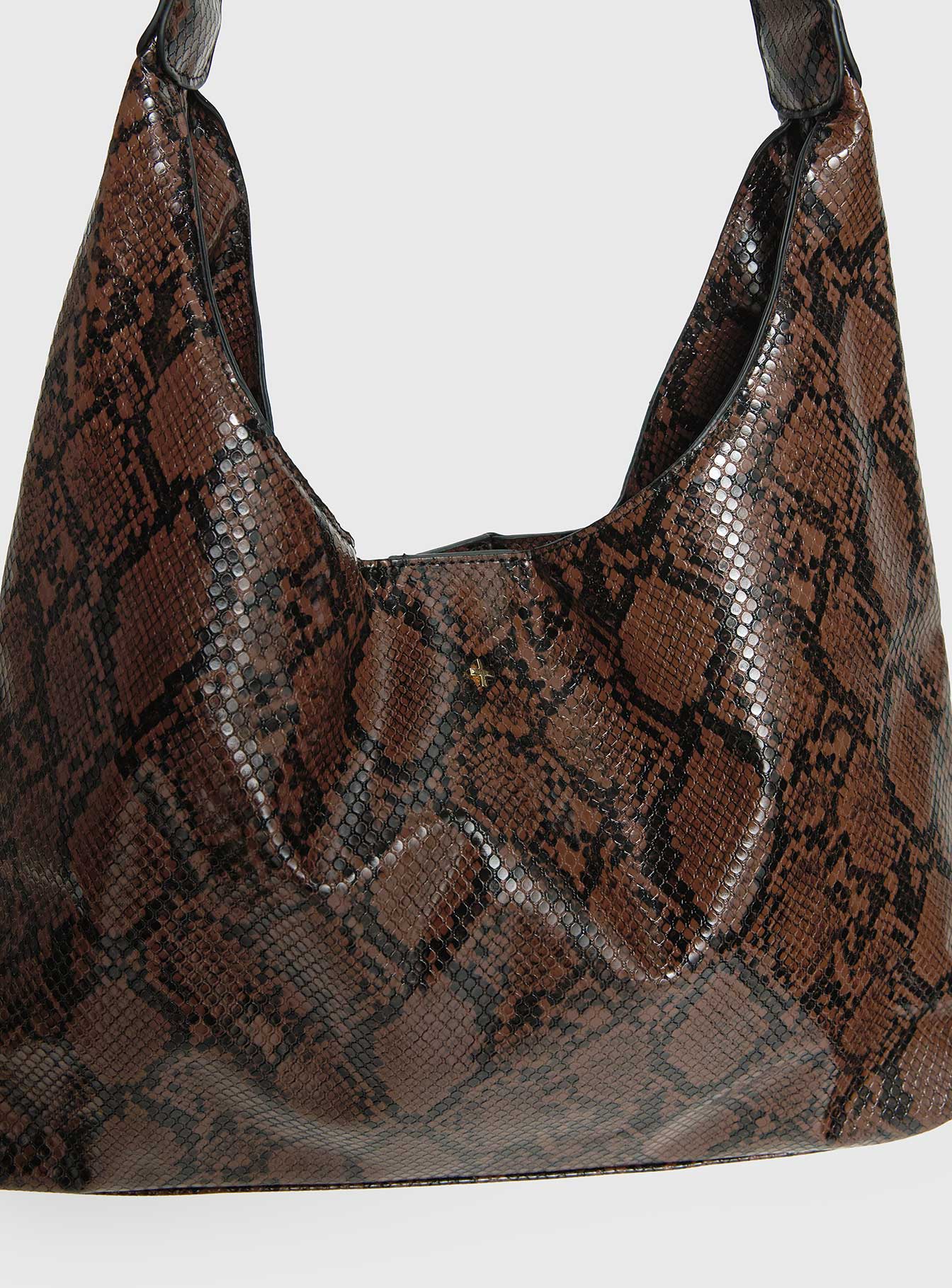 Peta & Jain Jami Slouch Bag Chocolate Snake - Image 5