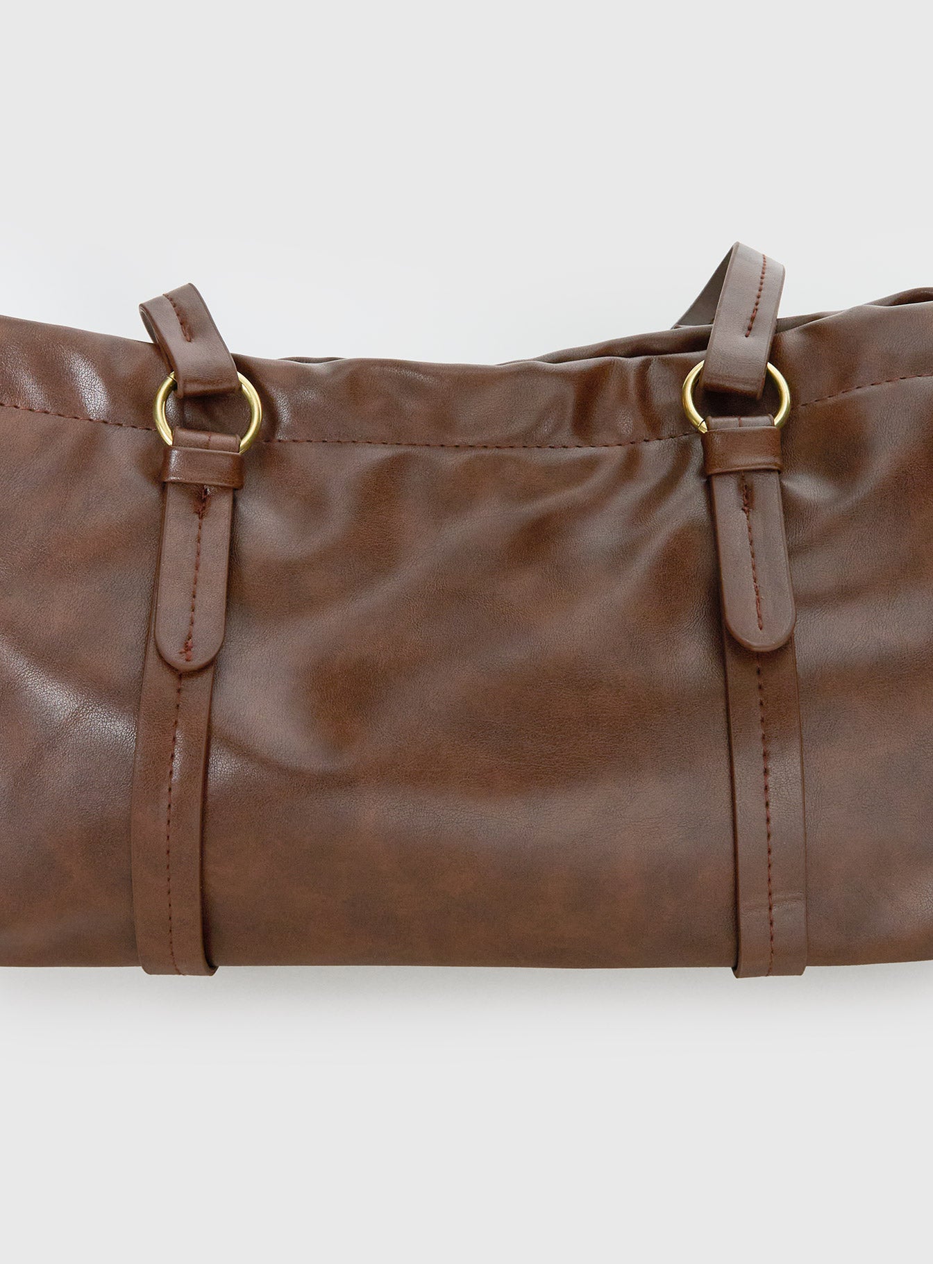 Veneza Ruched Shoulder Bag Brown - Image 5