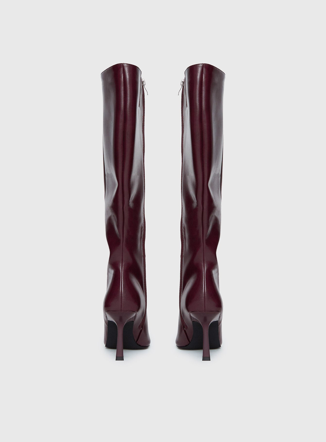Harrie Knee High Boots Burgundy - Image 4