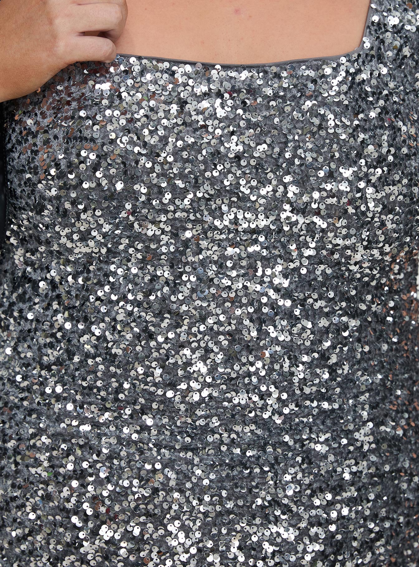 Miss Me Sequin Mini Dress Silver Curve - Image 6