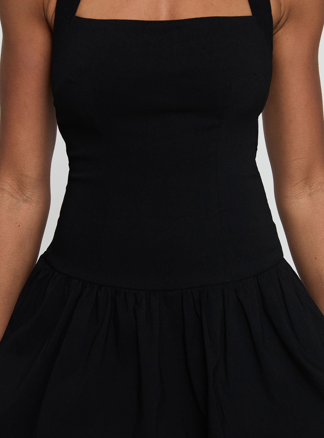Gigli Bubble Hem Mini Dress Black - Image 5