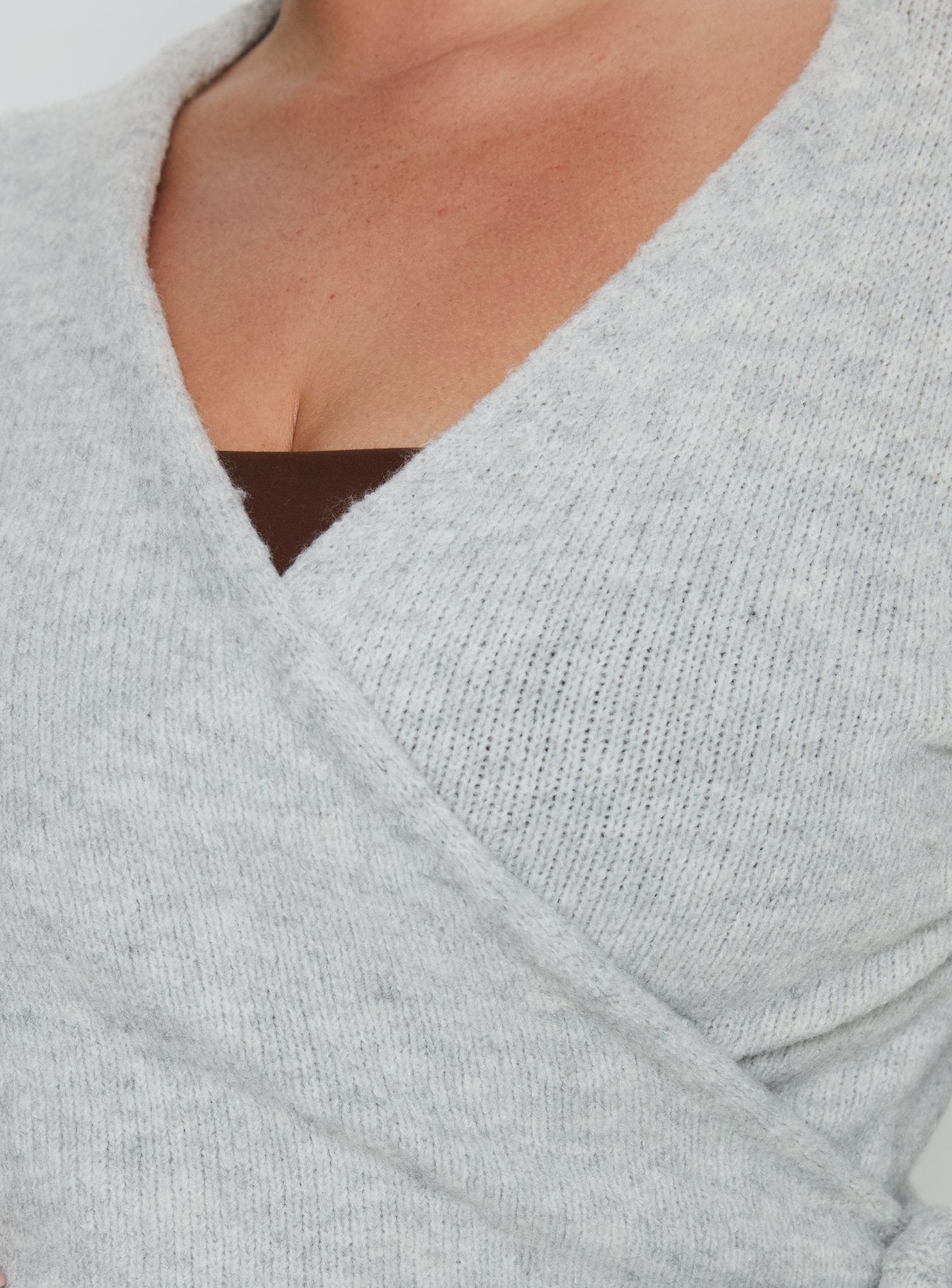 Tonee Wrap Knit Cardigan Grey Curve - Image 6