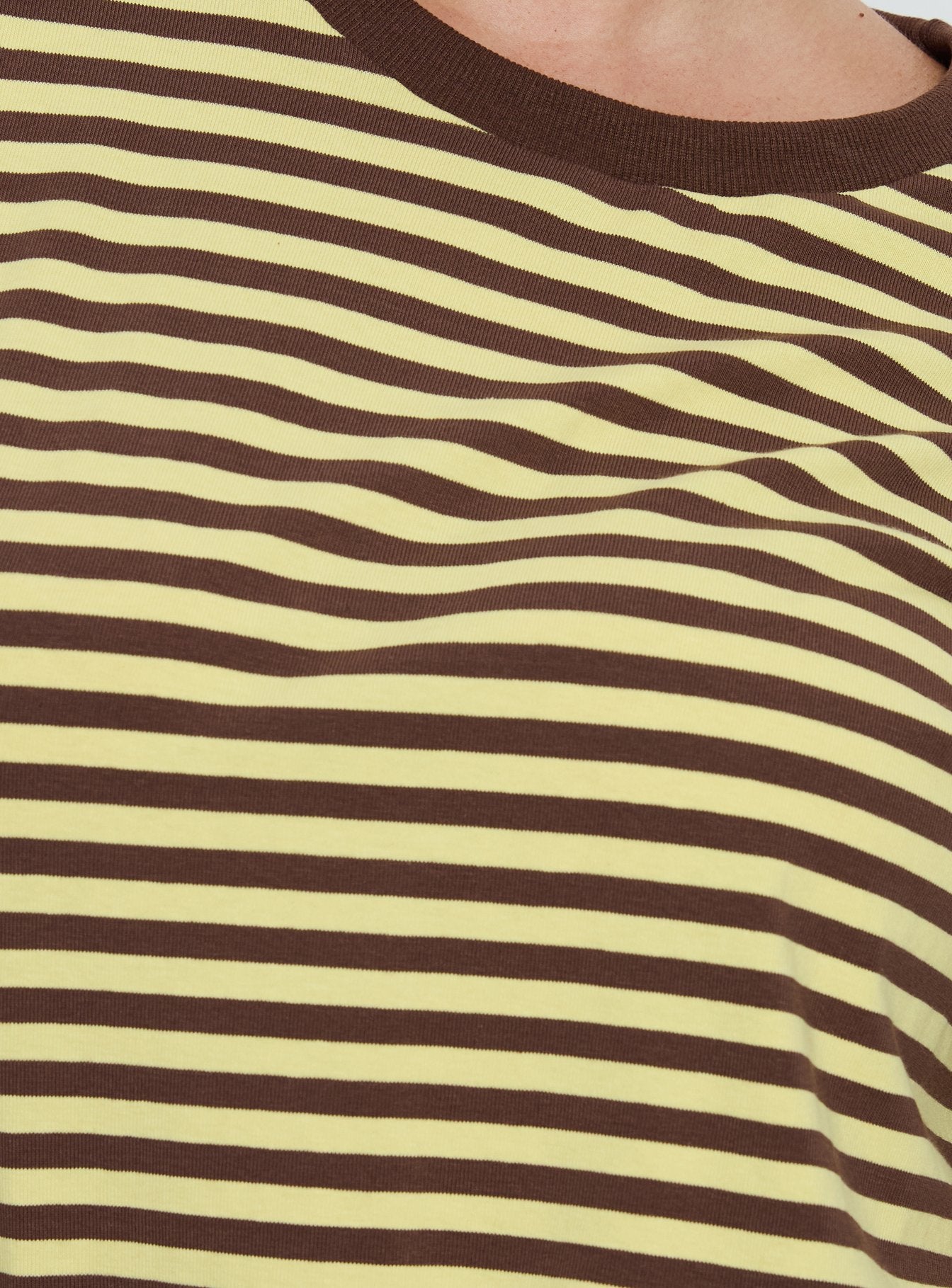 Settle Down Short Sleeve Top Yellow / Brown Stripe Curve - Image 6