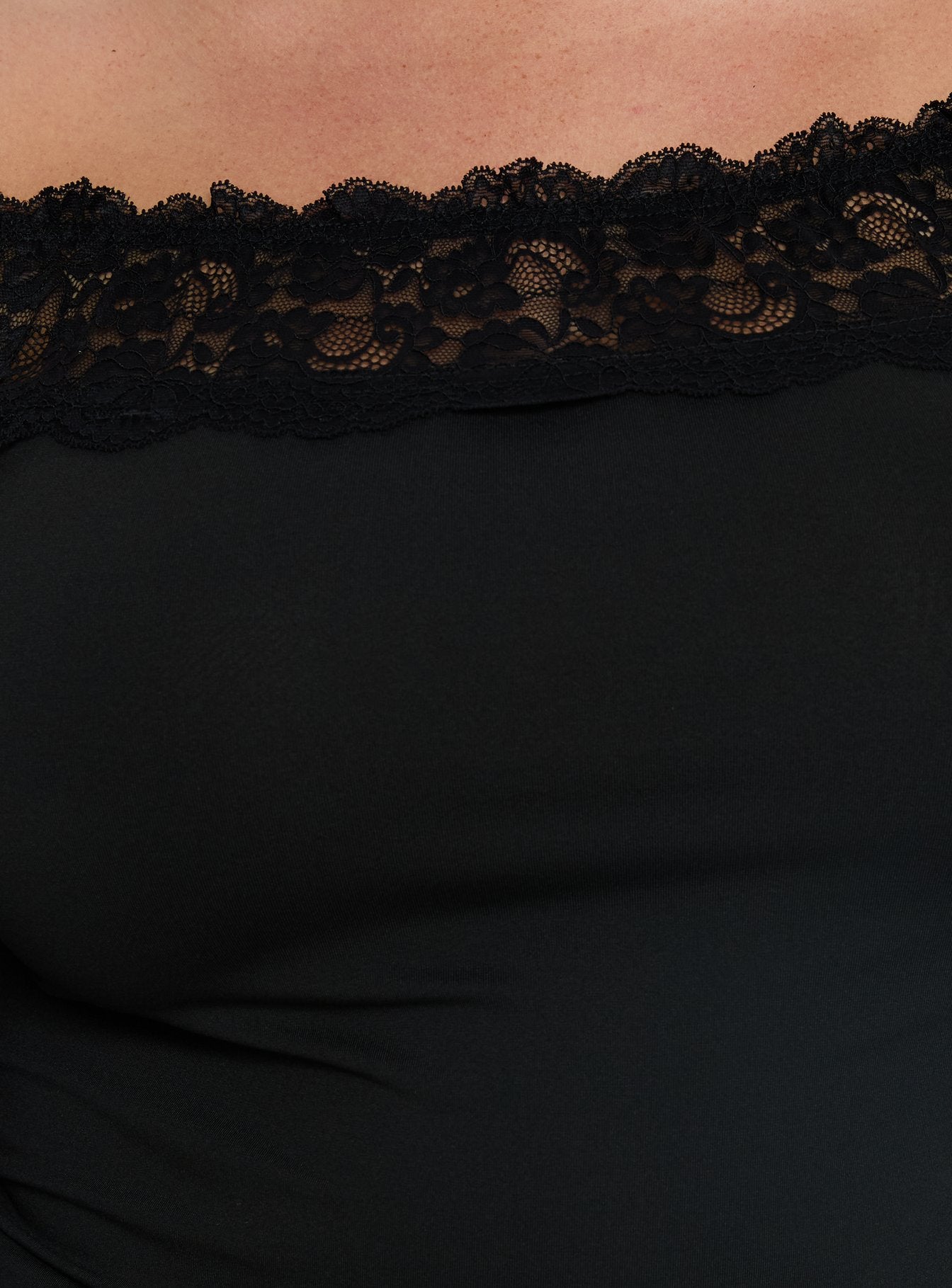 Breiann Lace Off Shoulder Long Sleeve Top Black Curve - Image 5