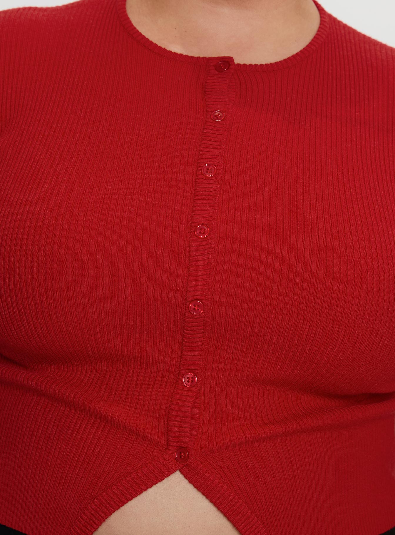 Suzu Long Sleeve Knit Top Red Curve - Image 6