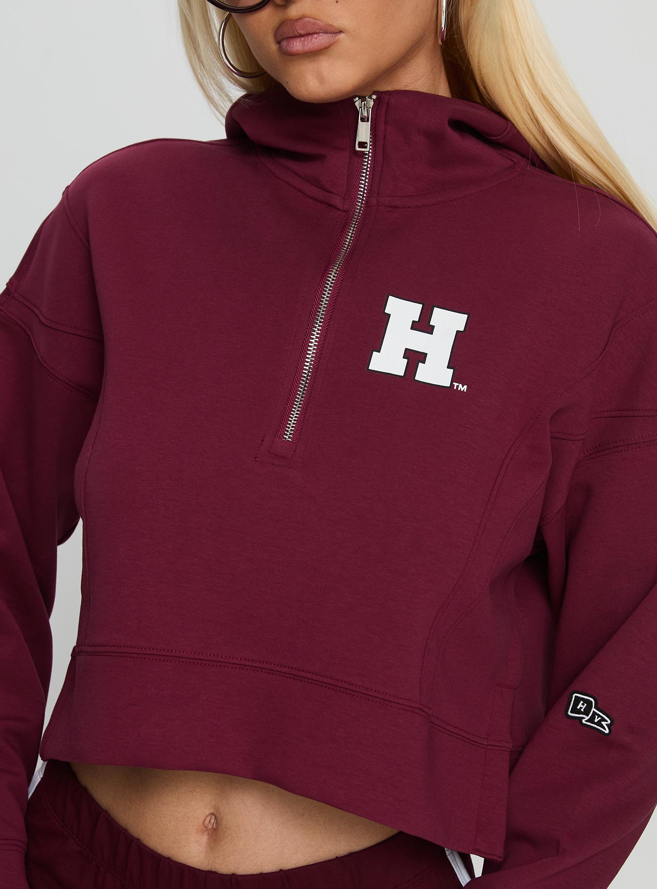 Harvard Buttersport Half-zip Hoodie Crimson - Image 6