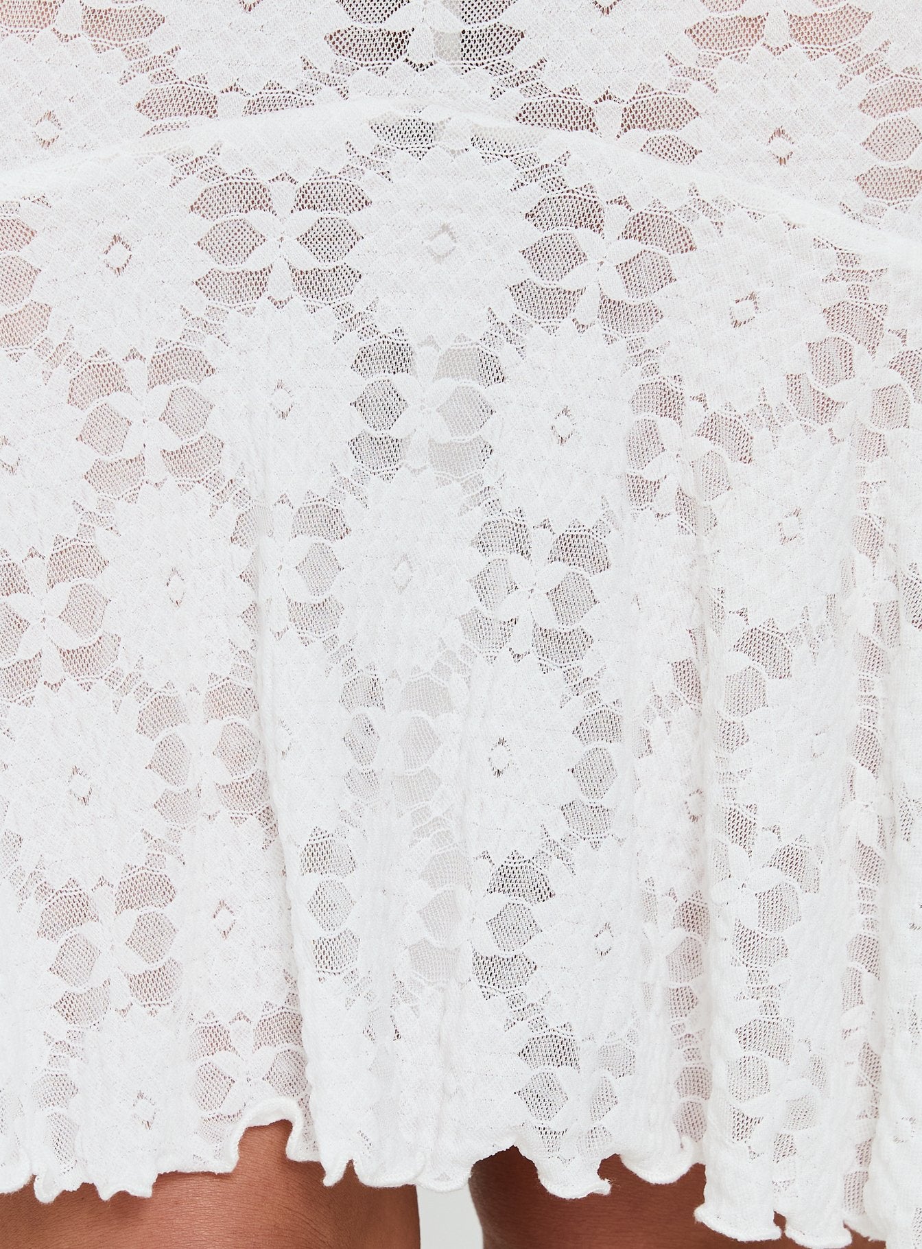 Elphie Sheer Lace Midi Skirt White - Image 6