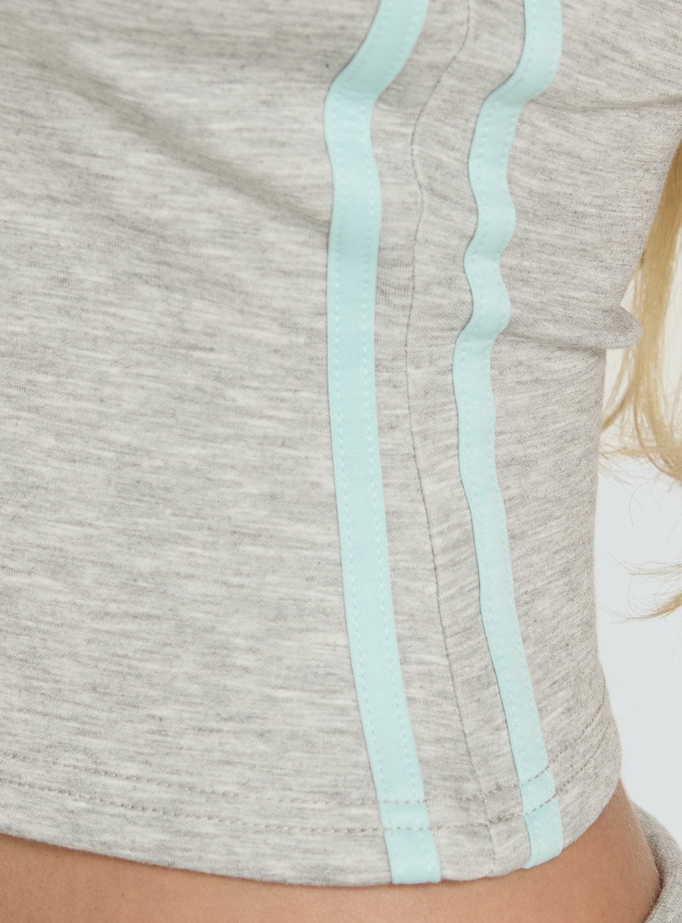 Dynah Cinched Tipping Tank Top Grey Marle / Blue - Image 6