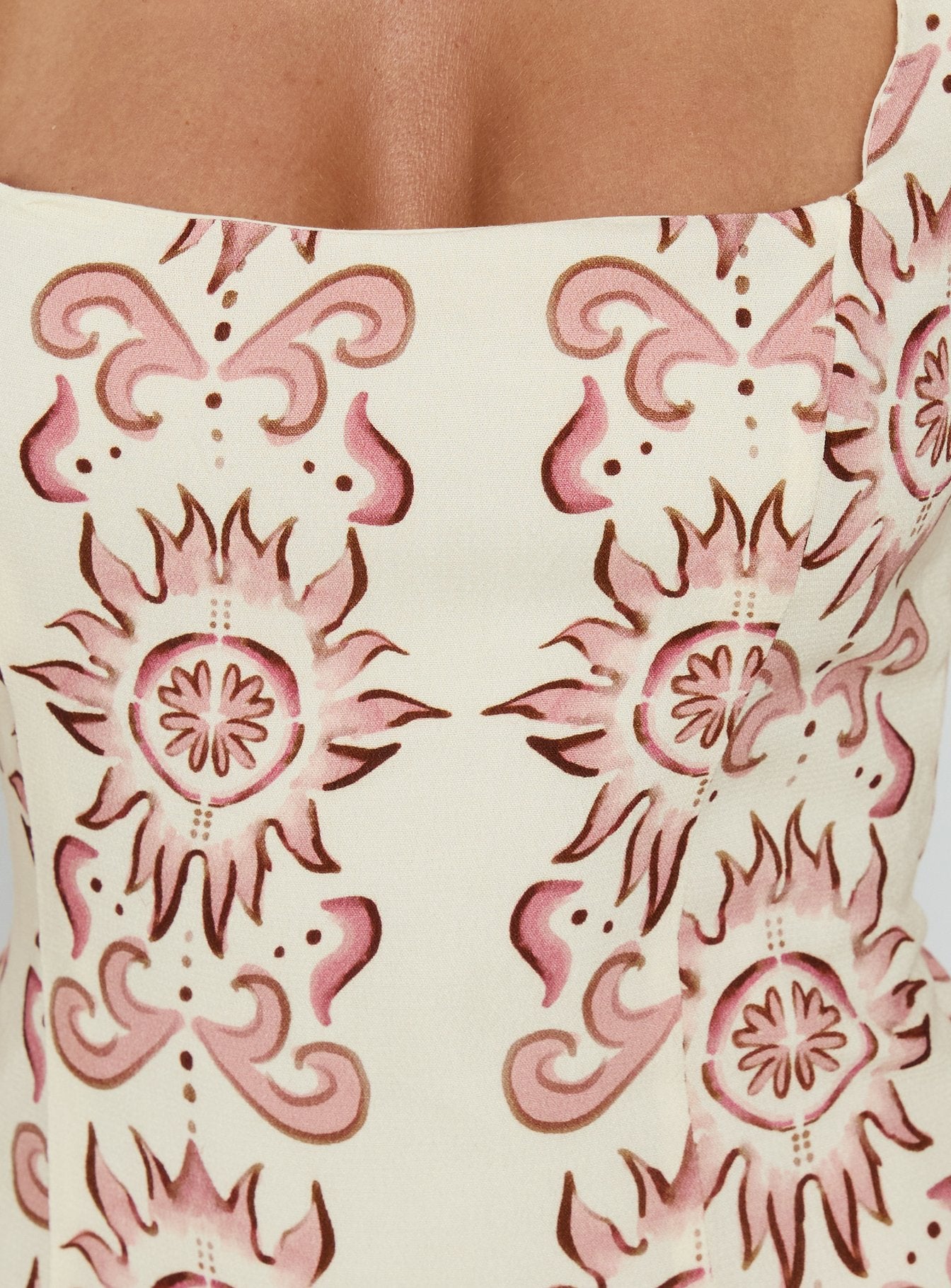 Maris Mini Dress Cream / Pink - Image 6