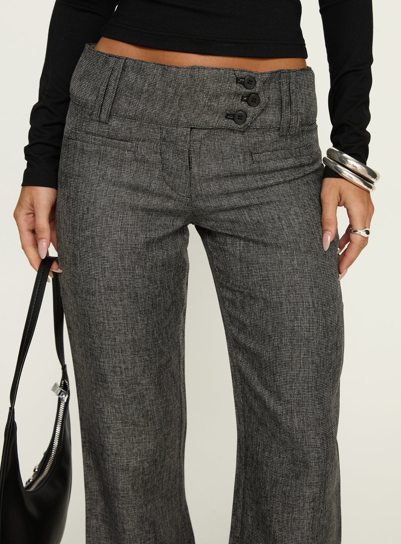 Karola Asymmetrical Buckle Pants Grey - Image 6