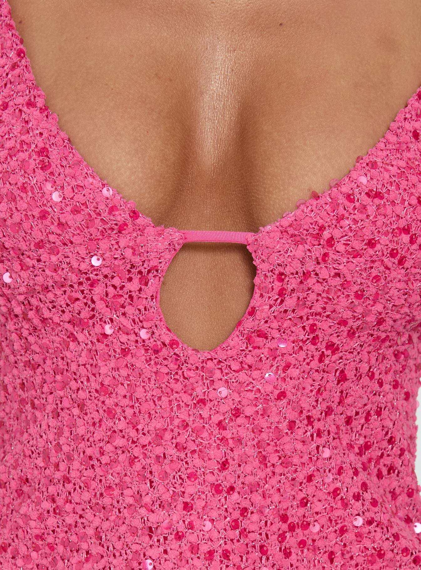 Feel The Vibrations Sequin Top Hot Pink - Image 5