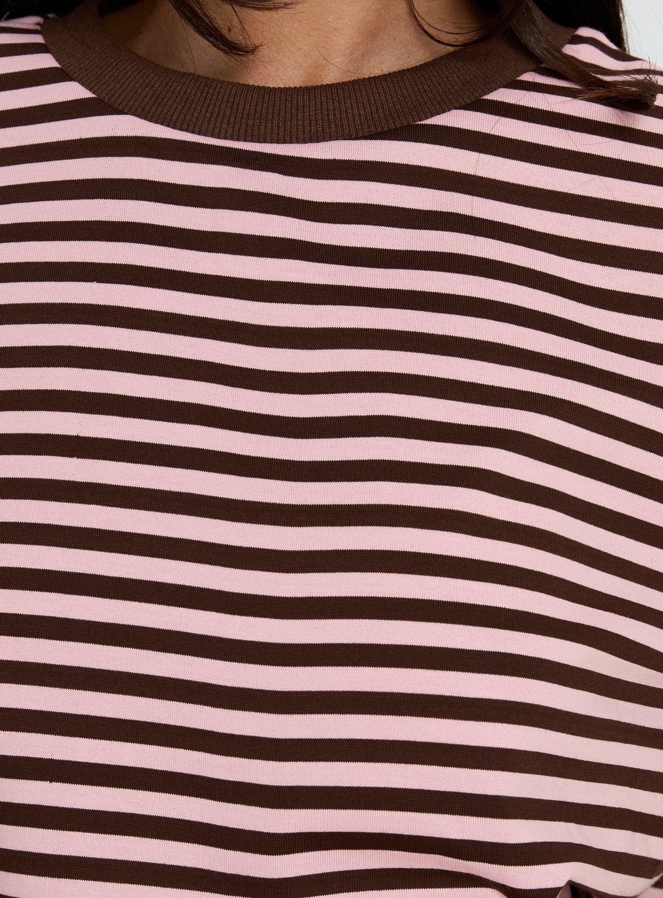 Settle Down Short Sleeve Top Pink / Brown Stripe - Image 7