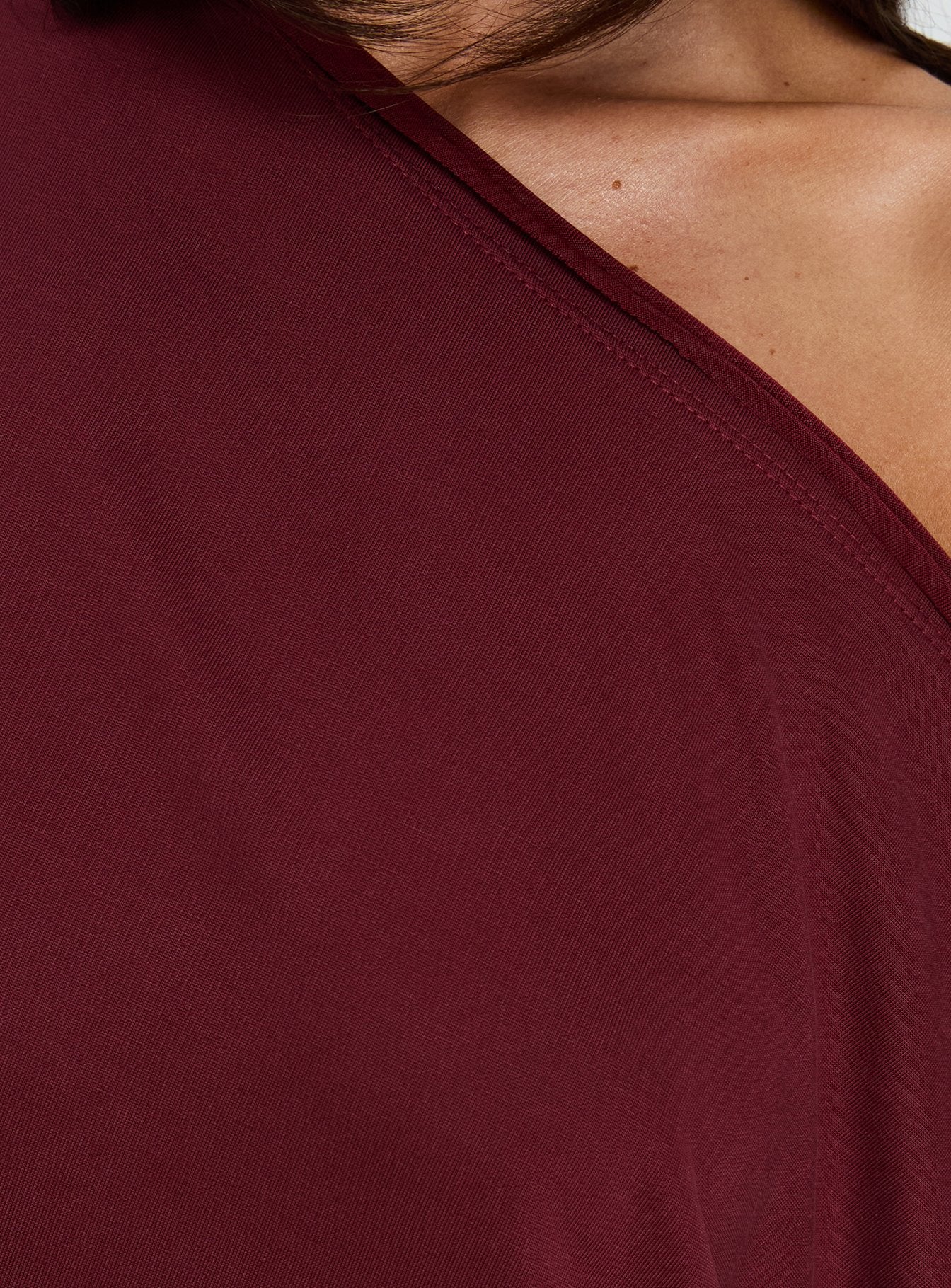 Passerby Asymmetrical Off Shoulder Top Burgundy - Image 6