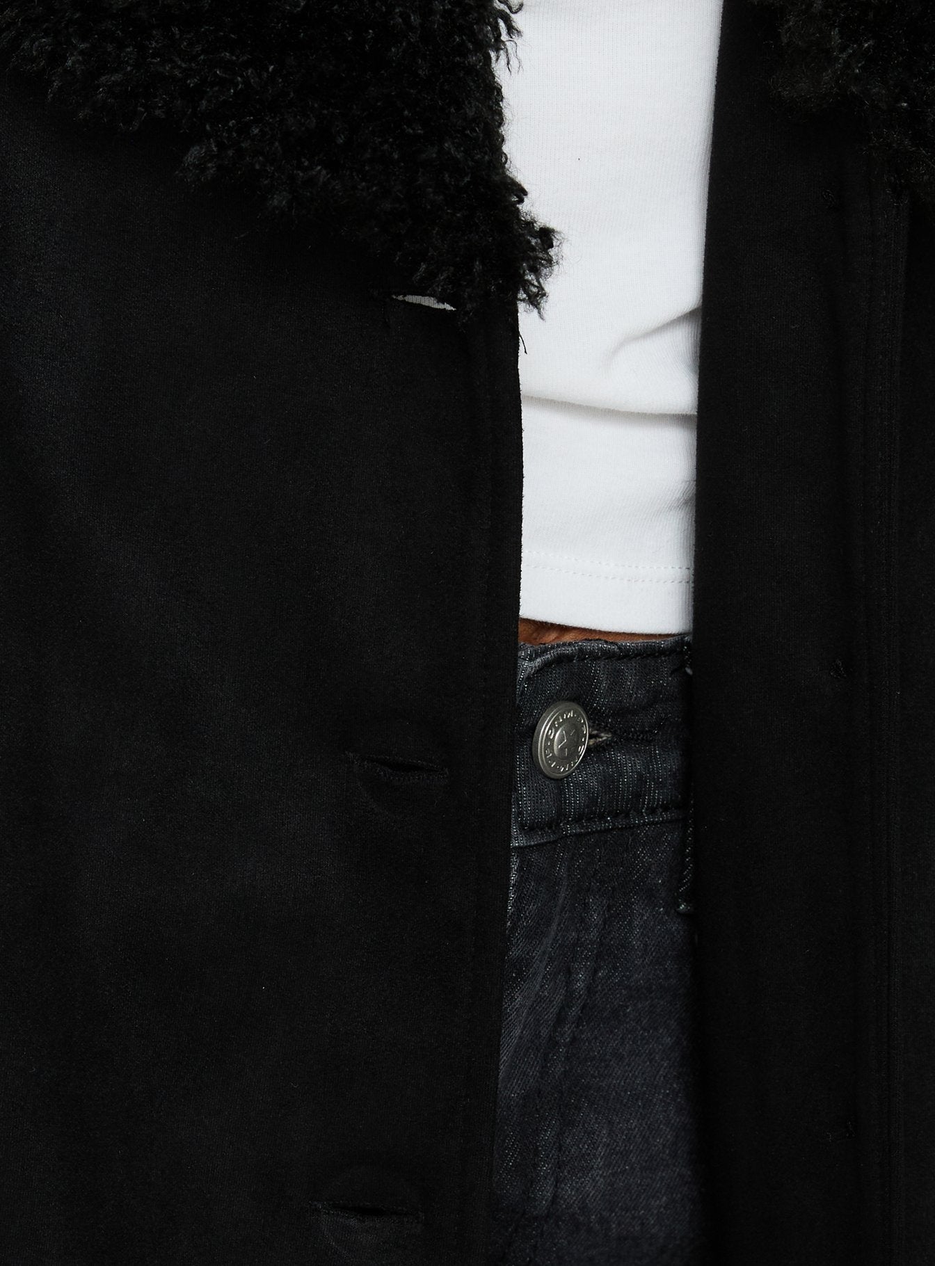 After Party Shearling Jacket Black - Image 7