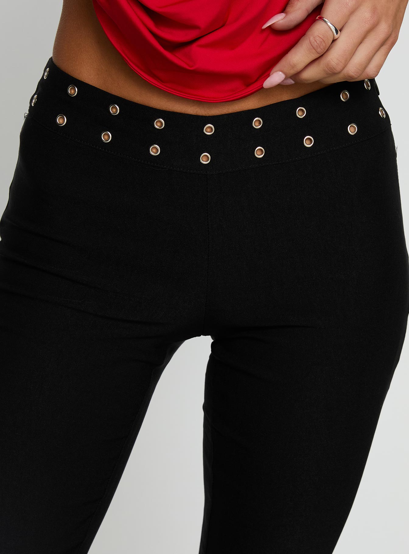 Yevina Eyelet Flare Pant Black - Image 6