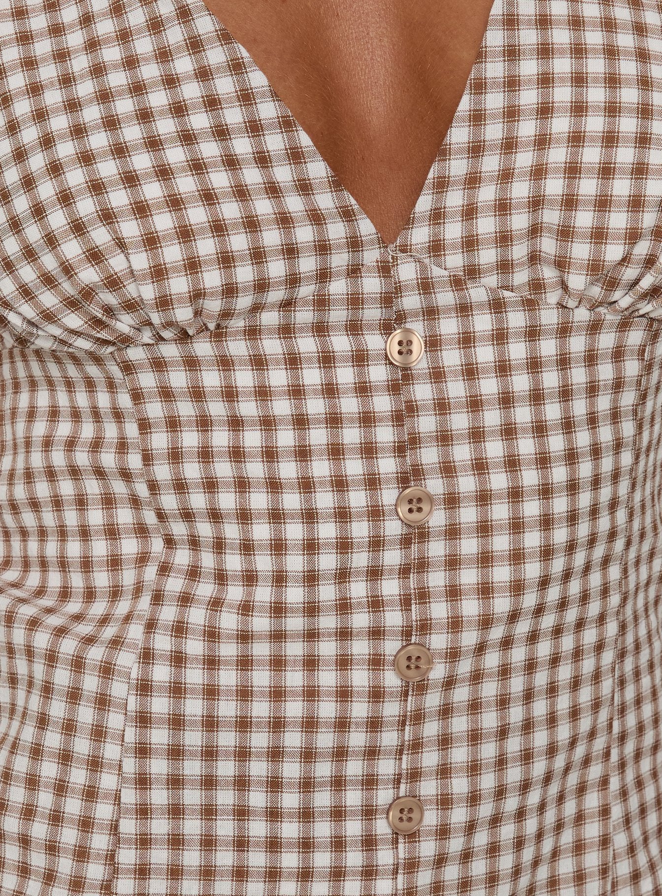 Loveliness Playsuit Brown Check Tall - Image 6