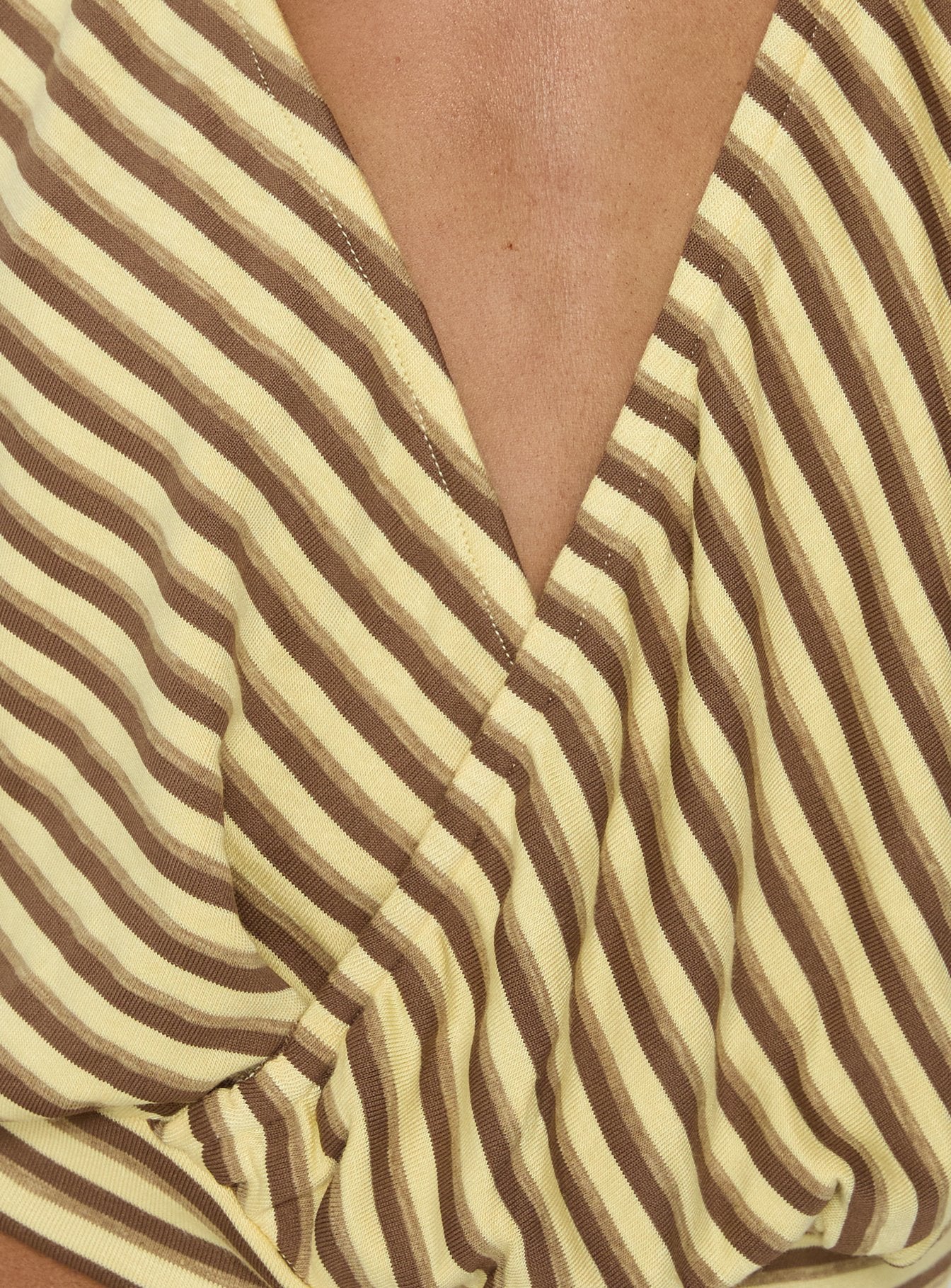 Priella Plunge Halter Top Yellow Stripe - Image 6