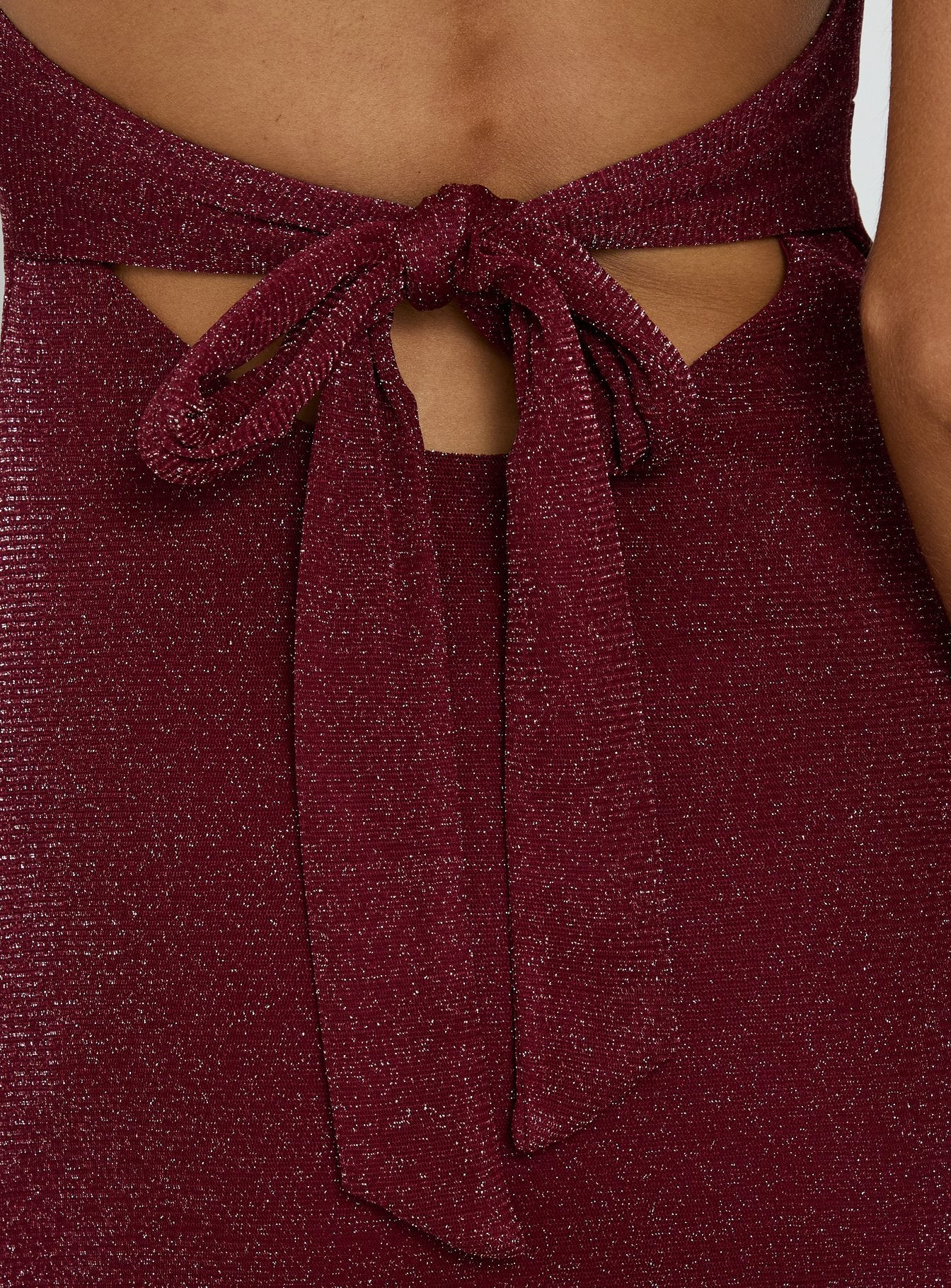 Wild Bunch Cowl Neck Backless Maxi Dress Burgundy - Image 6