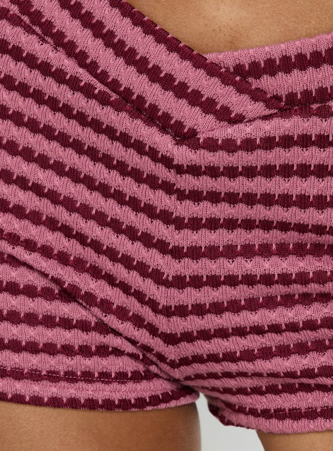 Jovian V Waist Knit Micro Shorts Pink Multi - Image 6