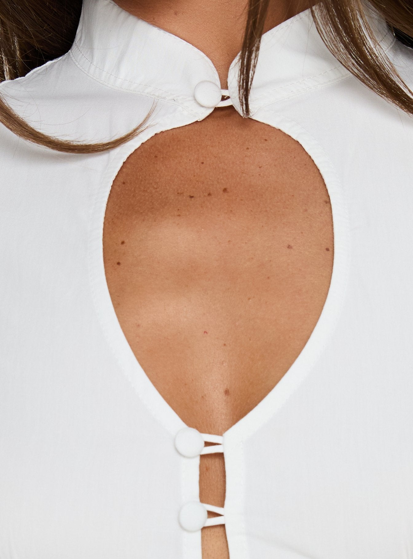 Yamila Keyhole Blouse Top White - Image 6