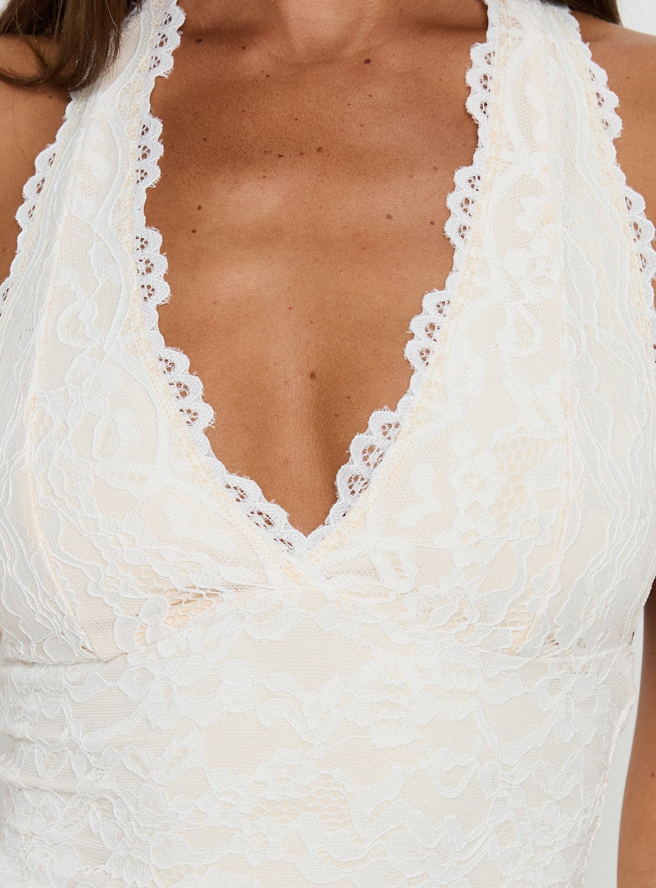 Nataliana Lace Halter Mini Dress White - Image 6