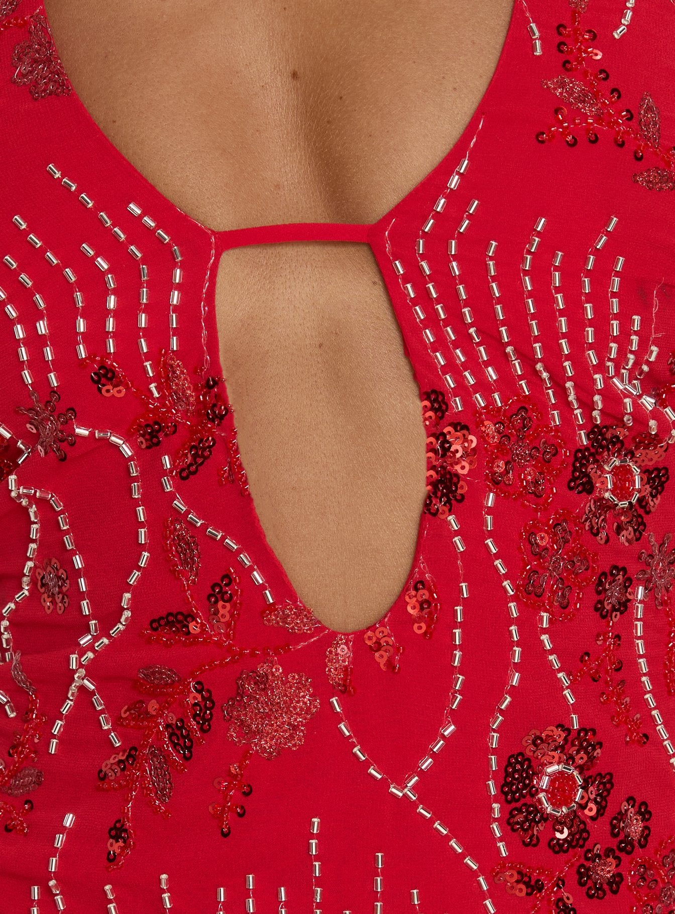 Telenova Halter Mini Dress Red - Image 6