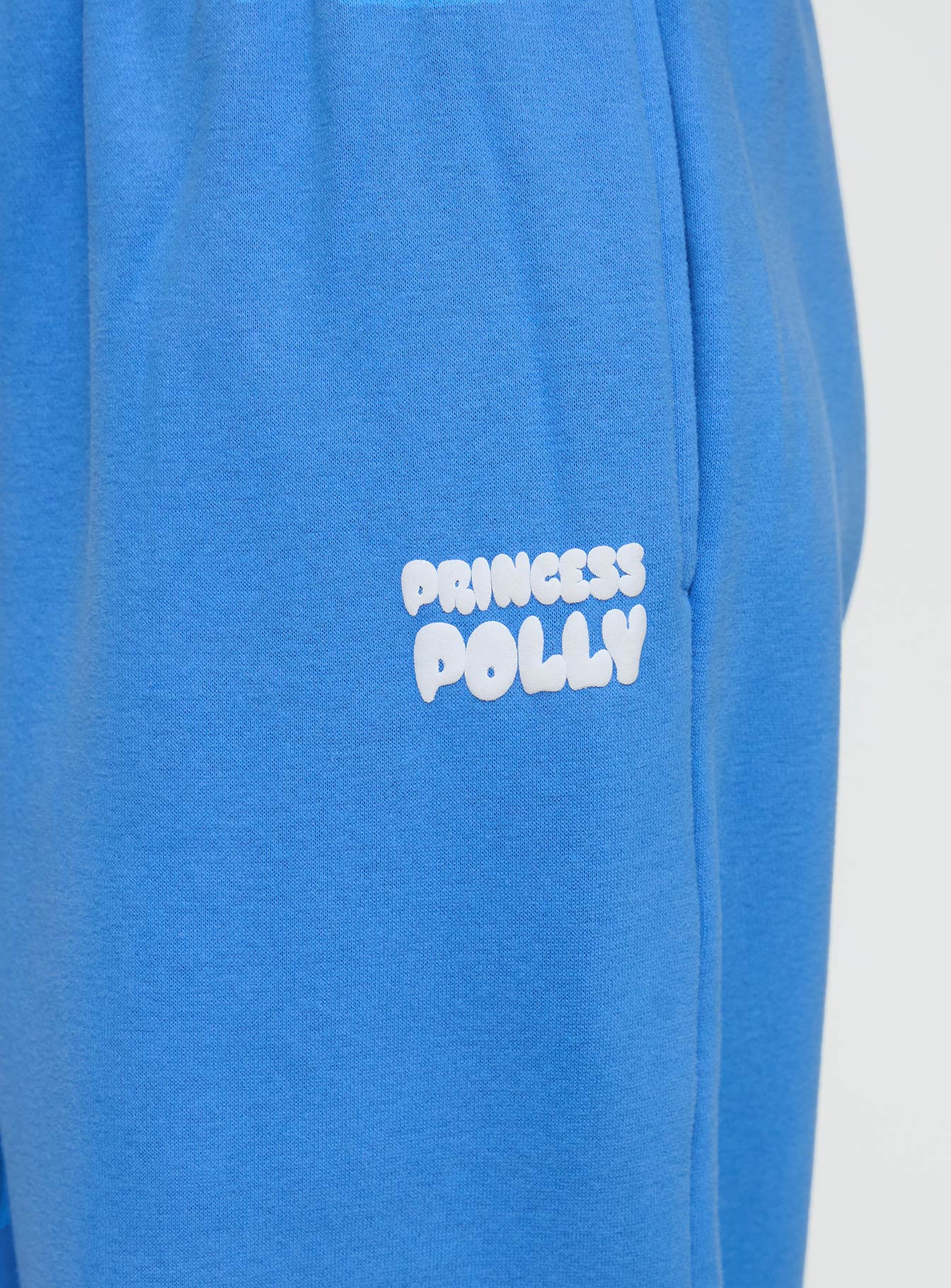 Princess Polly Wide Leg Track Pant Bubble Text Blue - Image 5